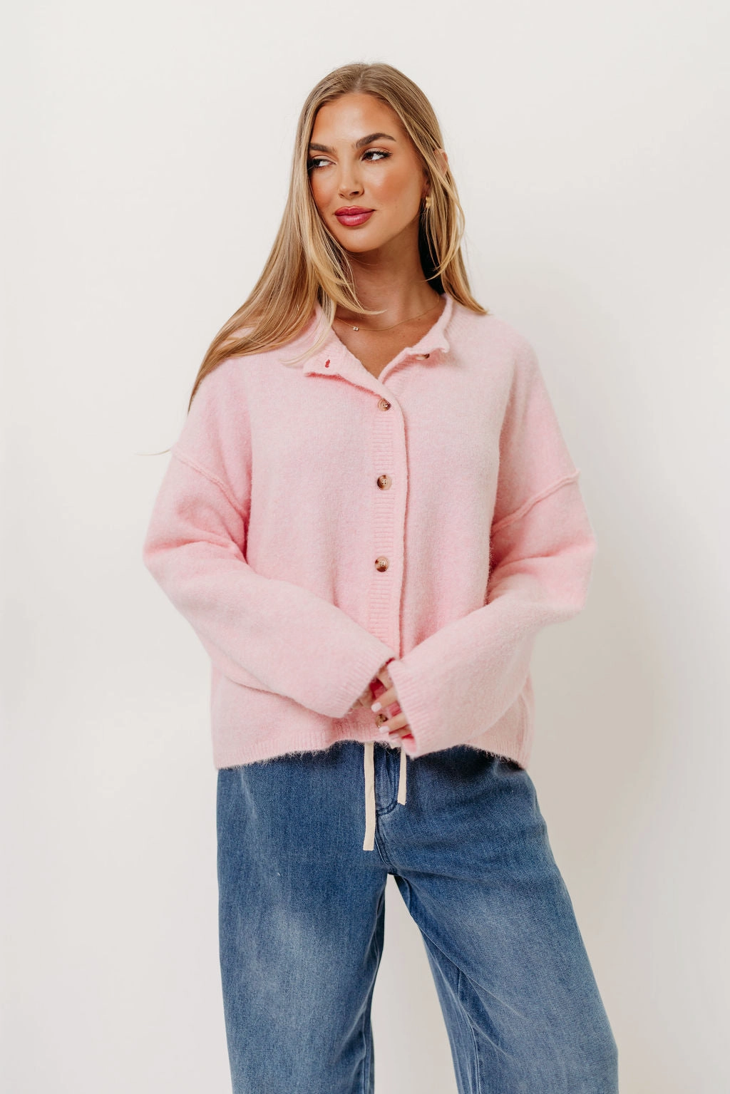 Knitwear Choice Effortless knitwear Kyla Cardigan Sweater in Ballet