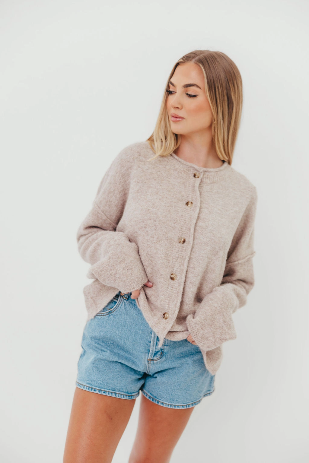 Cold-Weather Apparel Kyla Cardigan Sweater in Oatmeal