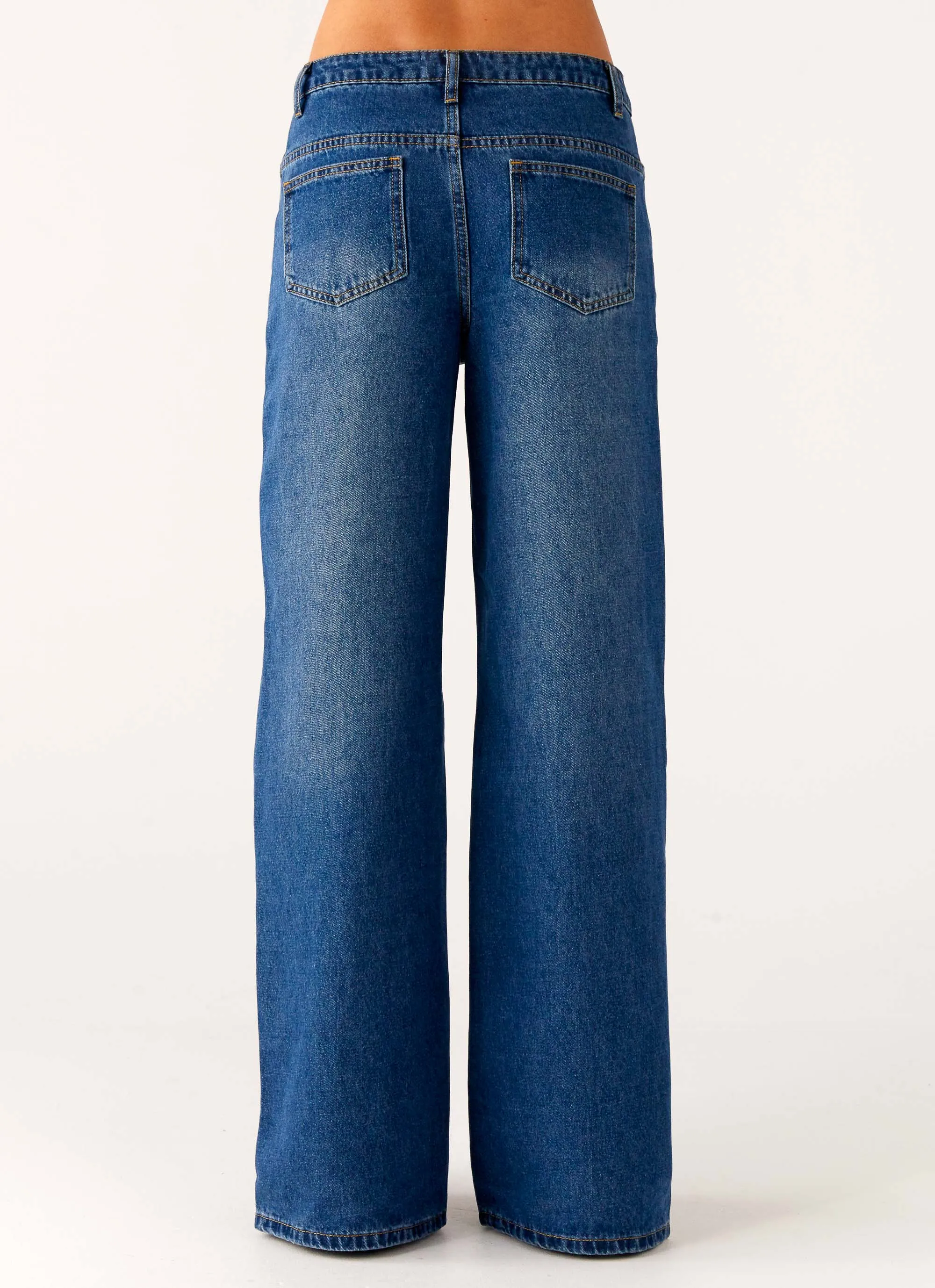Sleek Silhouette Foundation Piece Grayson Straight Leg Jeans - Denim Blue