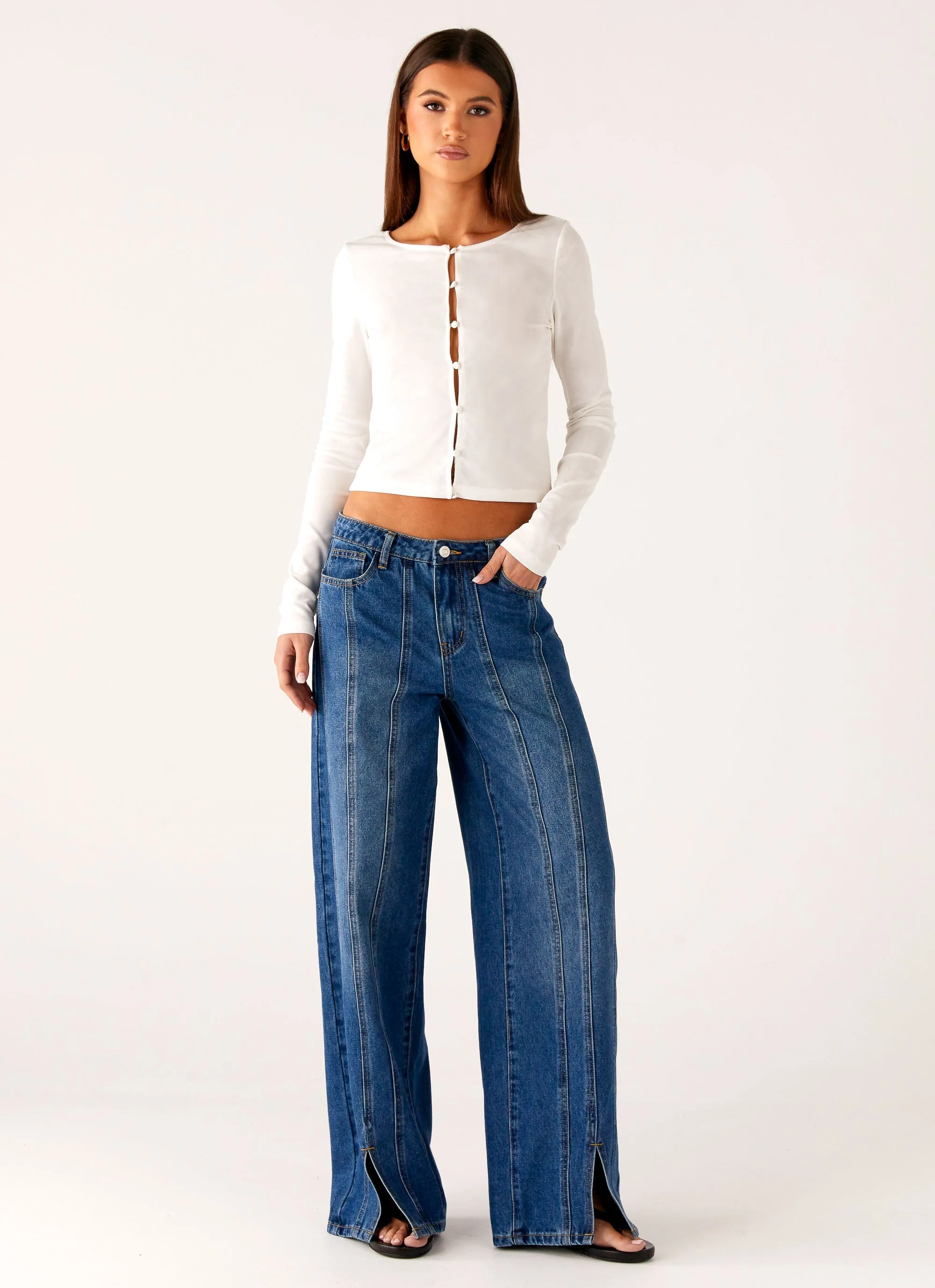 Closet Classic All Time Basic Grayson Straight Leg Jeans - Denim Blue