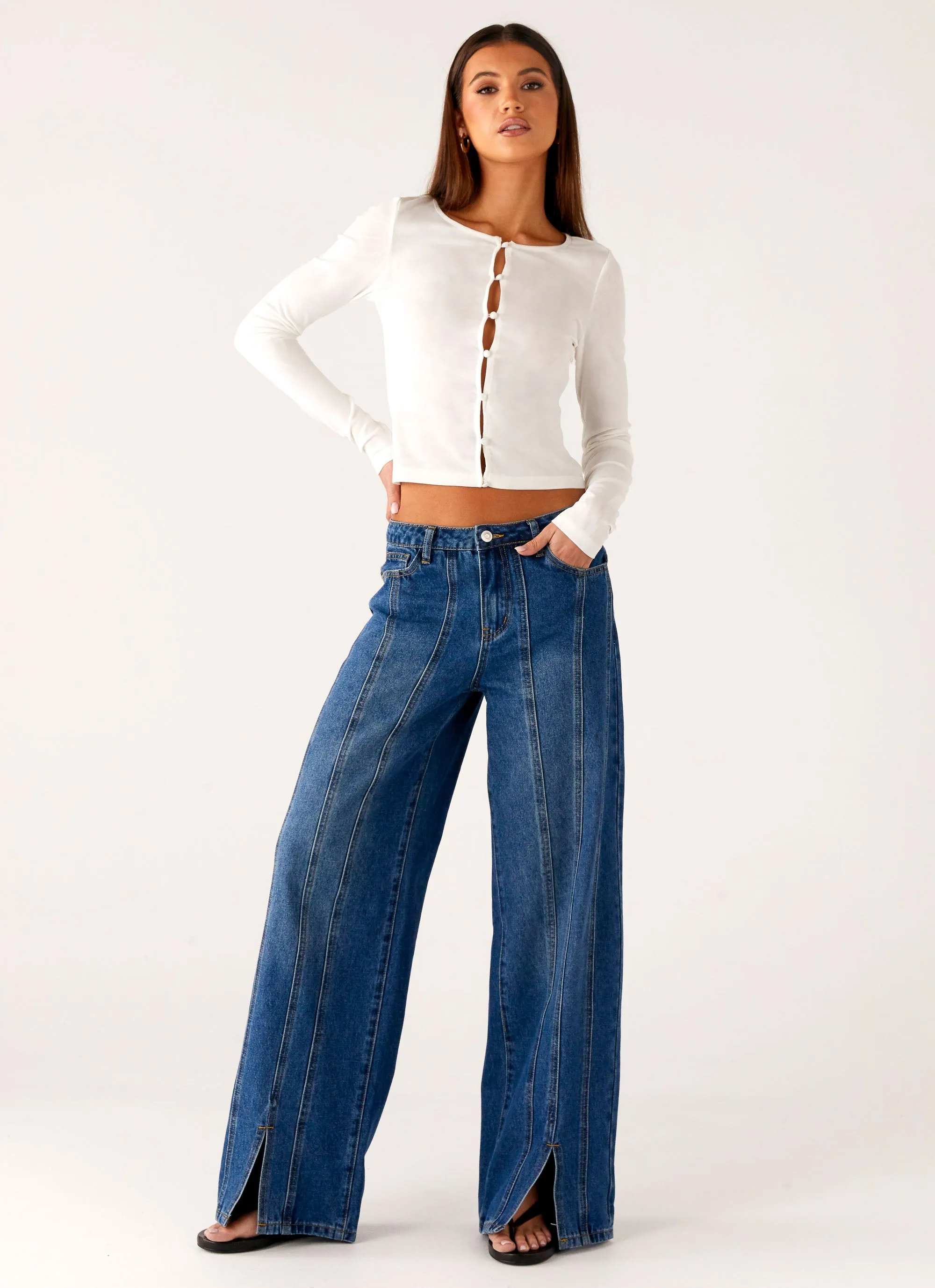 Daily Fashion Grayson Straight Leg Jeans - Denim Blue