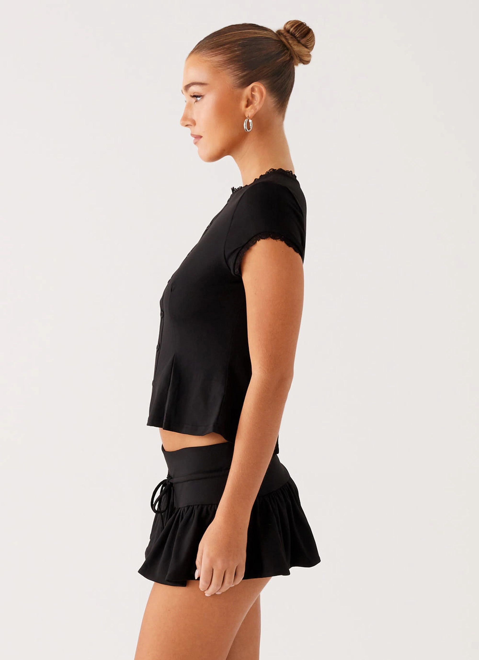 Landon Button Up Top - Black Loose Fit Sleeveless