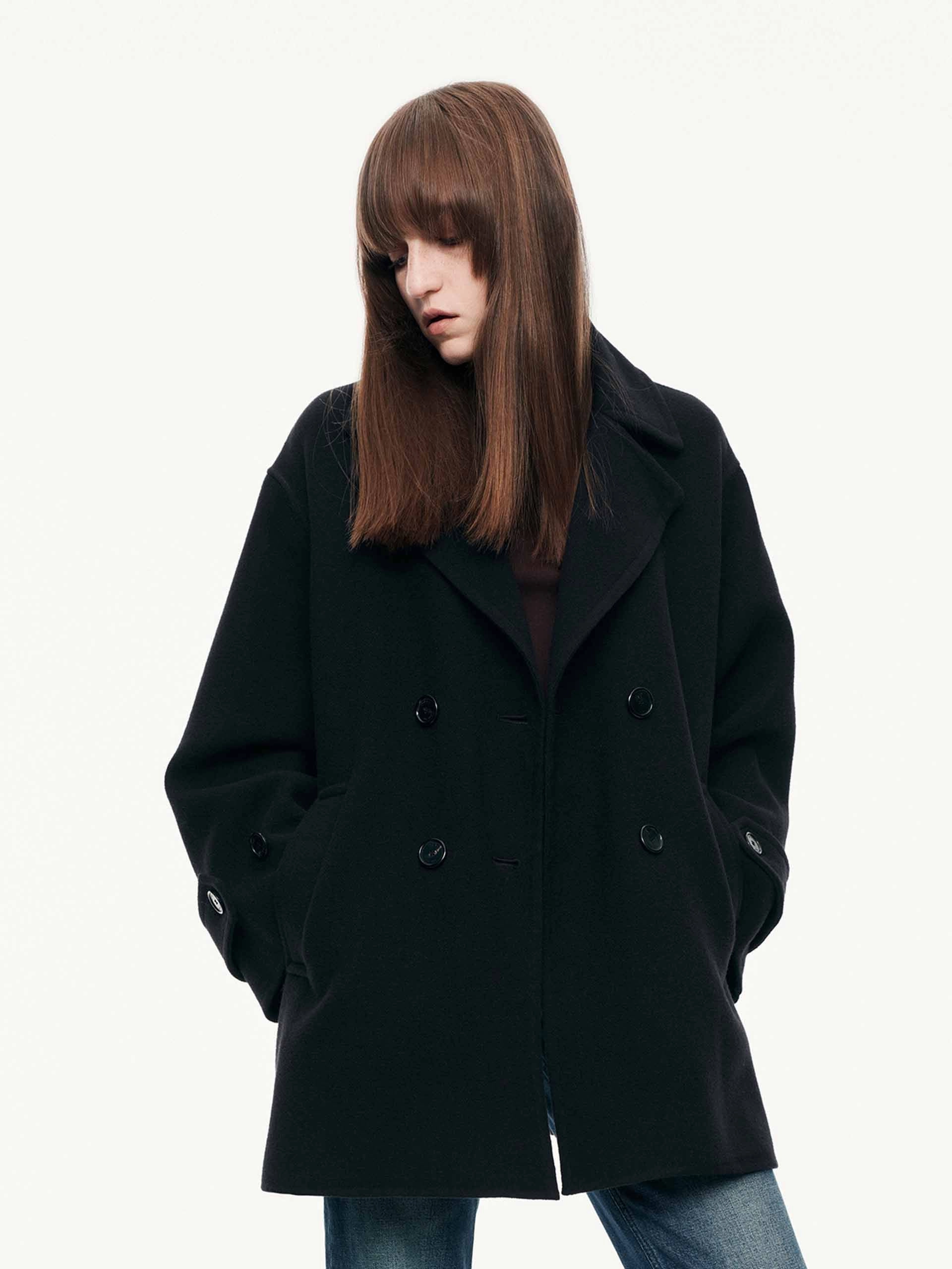 Lapel Double Breasted Coat Ultra Lightweight Design Non Iron Fabric Tech