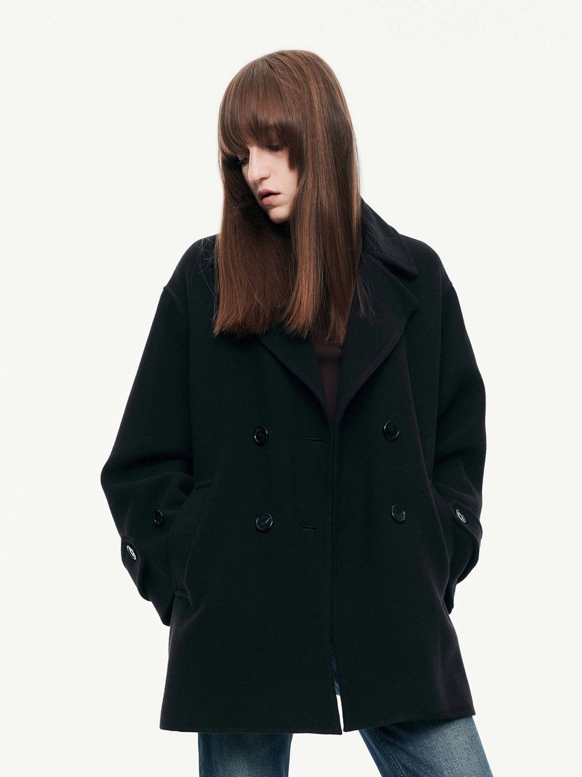 Windbreaker Inspired Fit Anti Slip Shoulder Lapel Double Breasted Coat