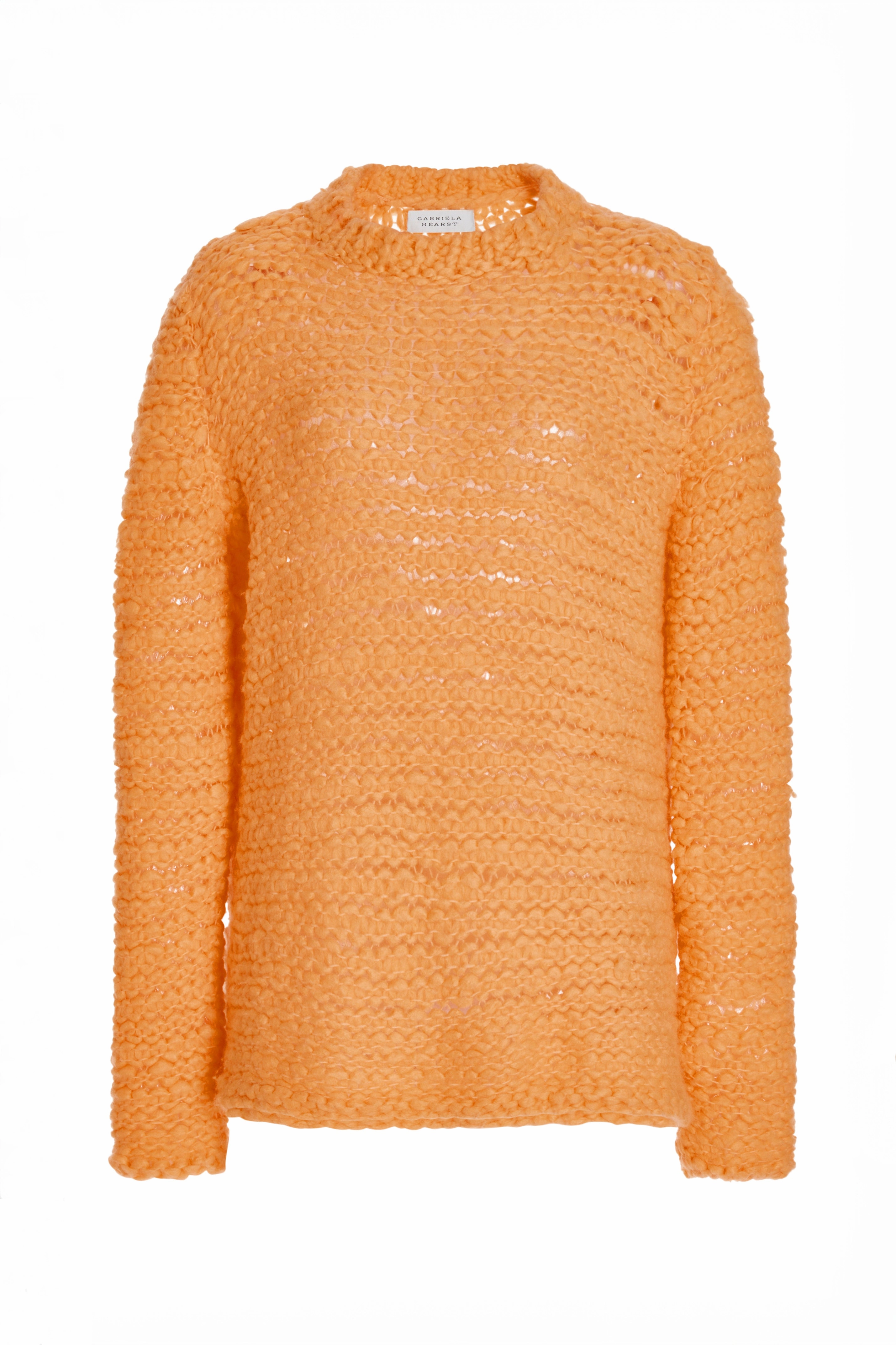 Larenzo Knit Sweater in Fluorescent Orange Welfat Cashmere Drop Shoulder Cut Tagless Label System