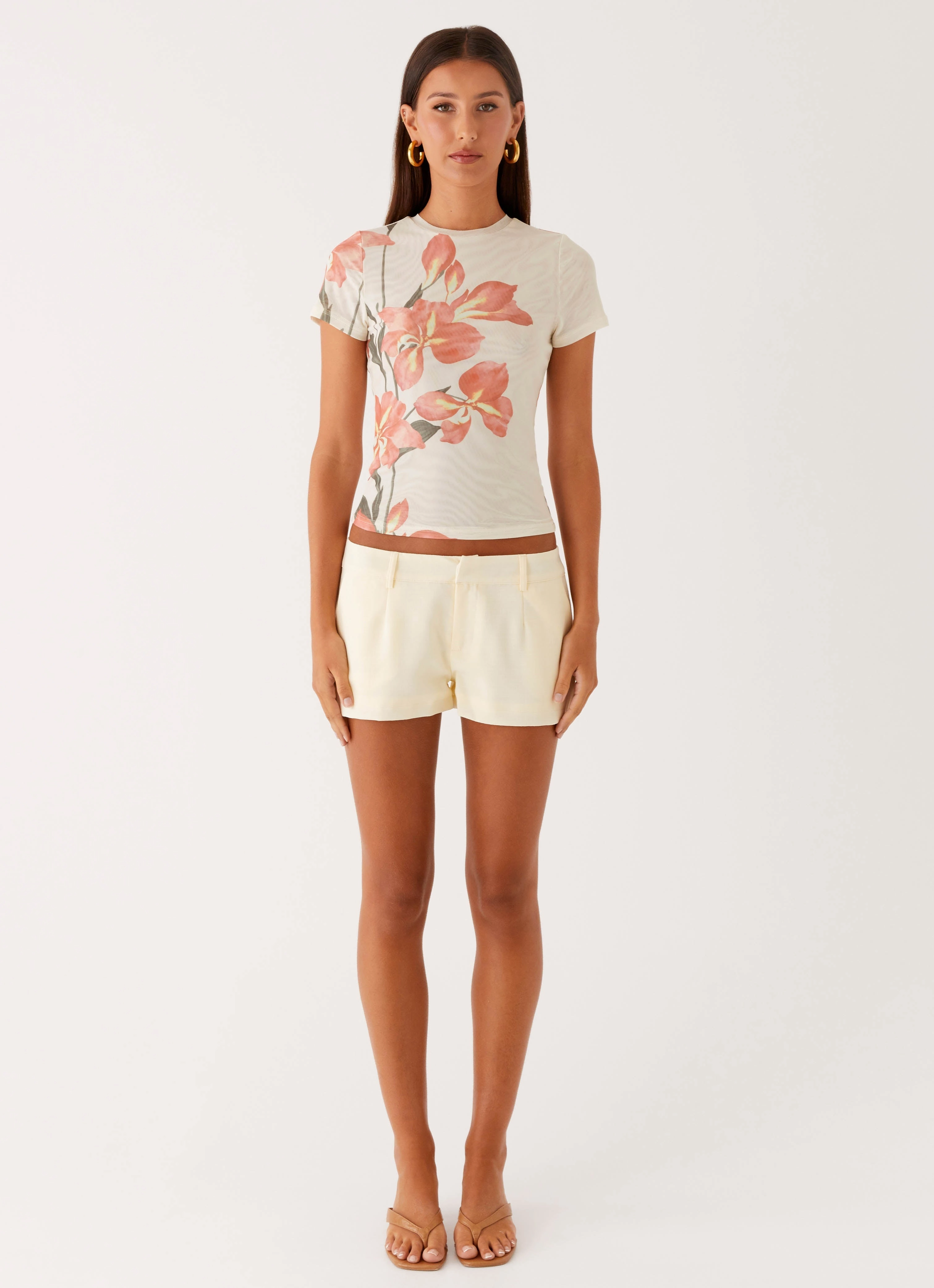Late Night Mesh Baby Tee - Siena Floral Travel Lightness Bound Edges