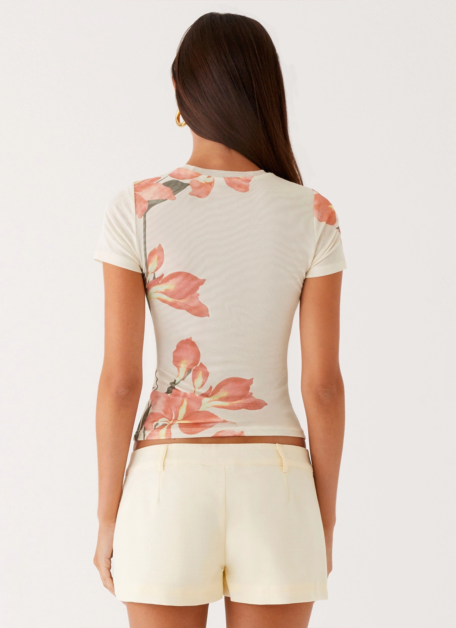 quick dry export Late Night Mesh Baby Tee - Siena Floral