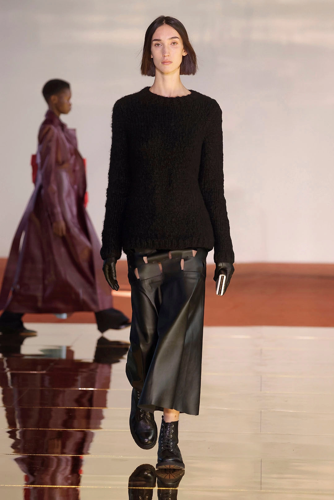 Lawrence Knit Sweater in Black Welfat Cashmere City Trend Smooth Seam