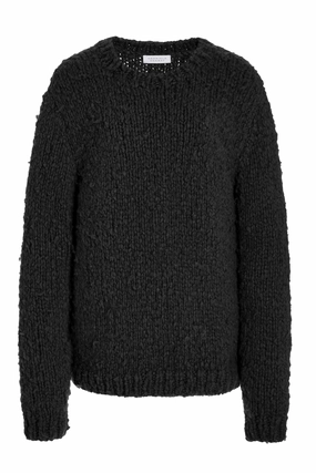 Lawrence Knit Sweater in Black Welfat Cashmere Wrinkle Resistant Finish