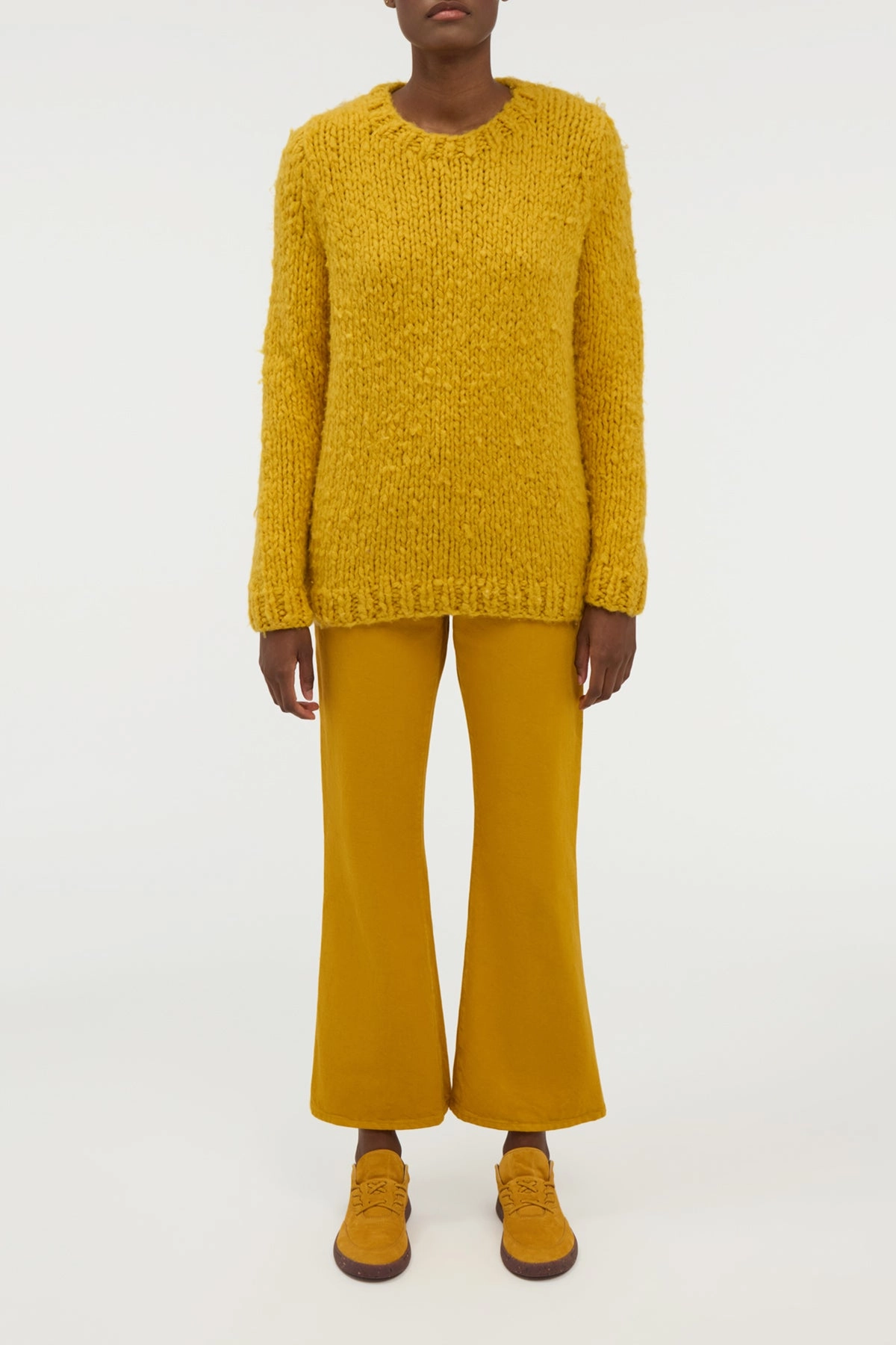 Lawrence Knit Sweater in Golden Birch Welfat Cashmere Ribbed Structure Outdoor Comforted