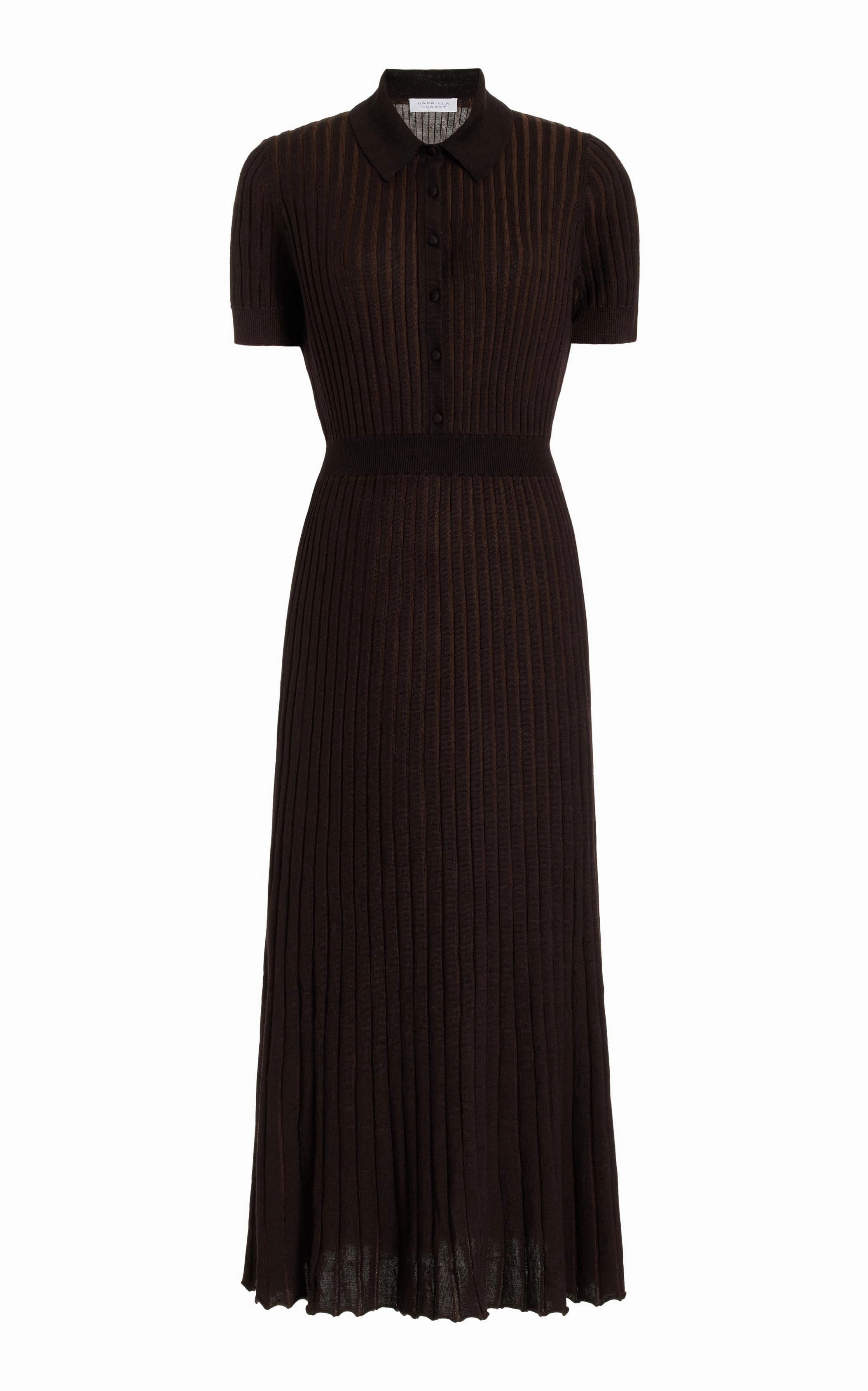 Amor Knit Midi Dress in Chocolate Cashmere Silk HighElasticity Yarn