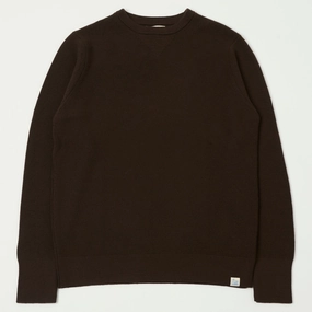Merz b. Schwanen 'Good Basics' Ribbed Merino Wool Pullover - Coffee Cold Warmth