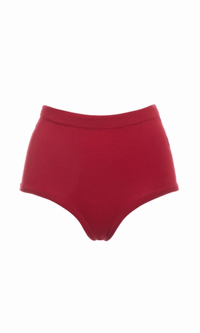 Carmen Knit Short in Red Merino Wool Sleek Texture Ultra Soft