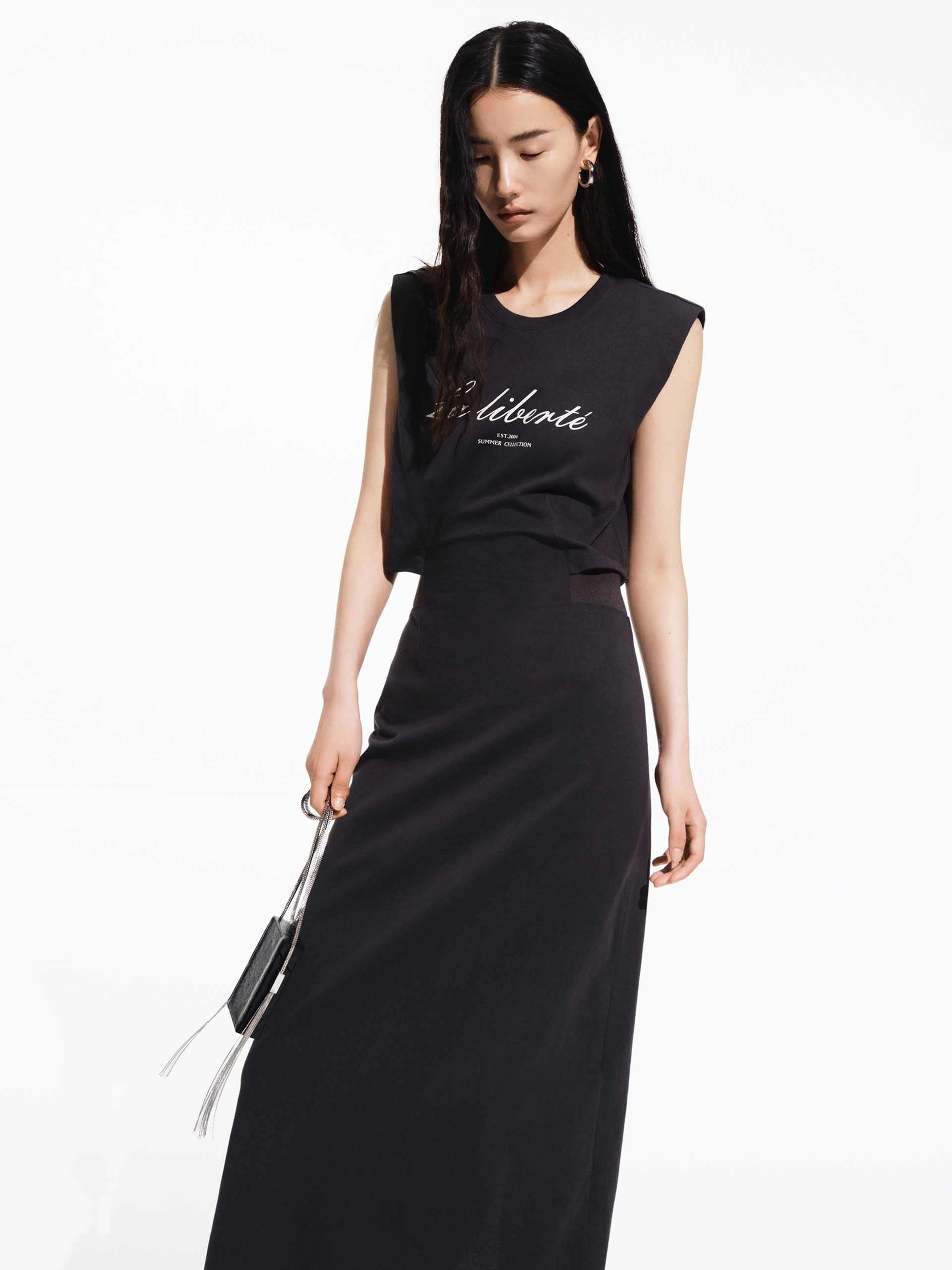 Cotton Cutout Waist Dress Pure Fabric