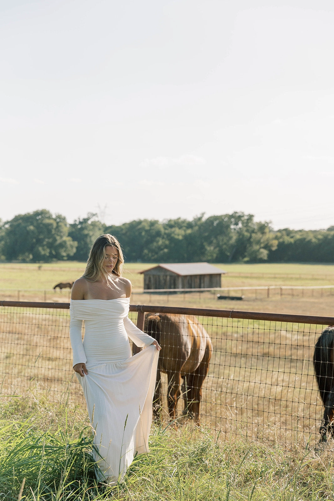 Leg-Lengthening Lennox Long Sleeve Maxi Dress in Ivory