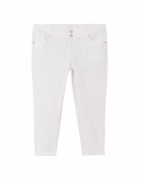 Popular Style Lexington Cuffed Capri | White