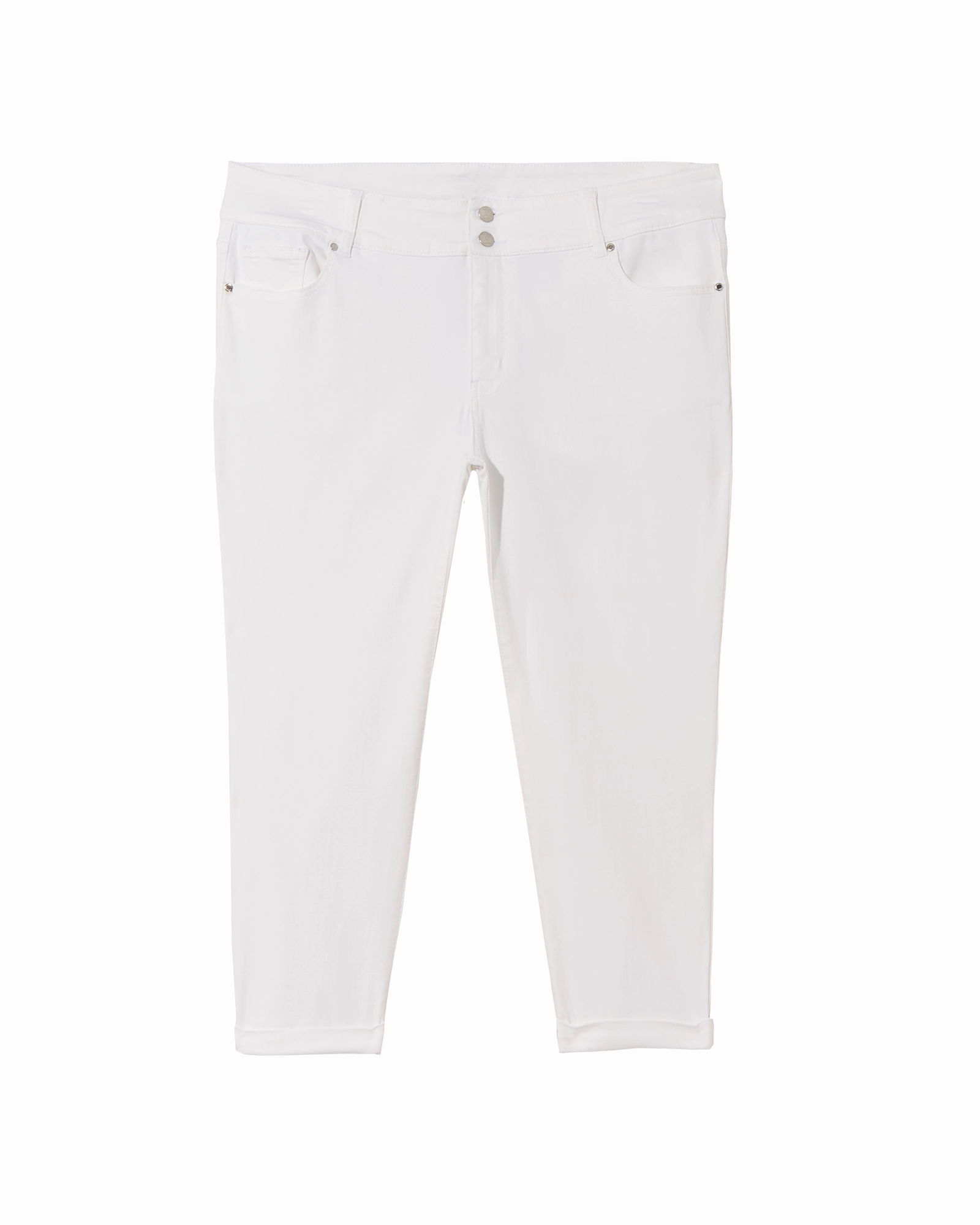 Popular Style Lexington Cuffed Capri | White