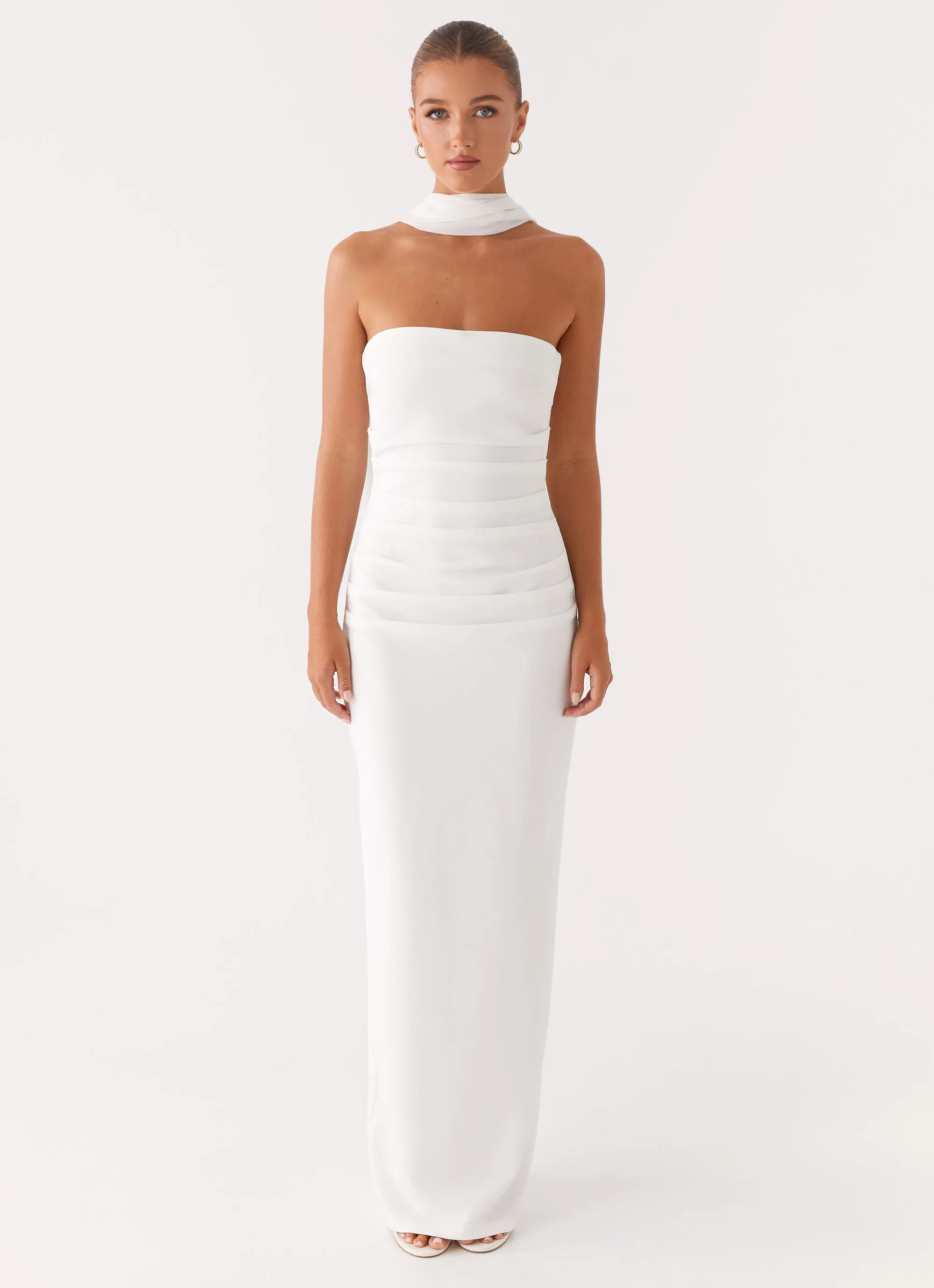 Libra Maxi Dress - White tailored look