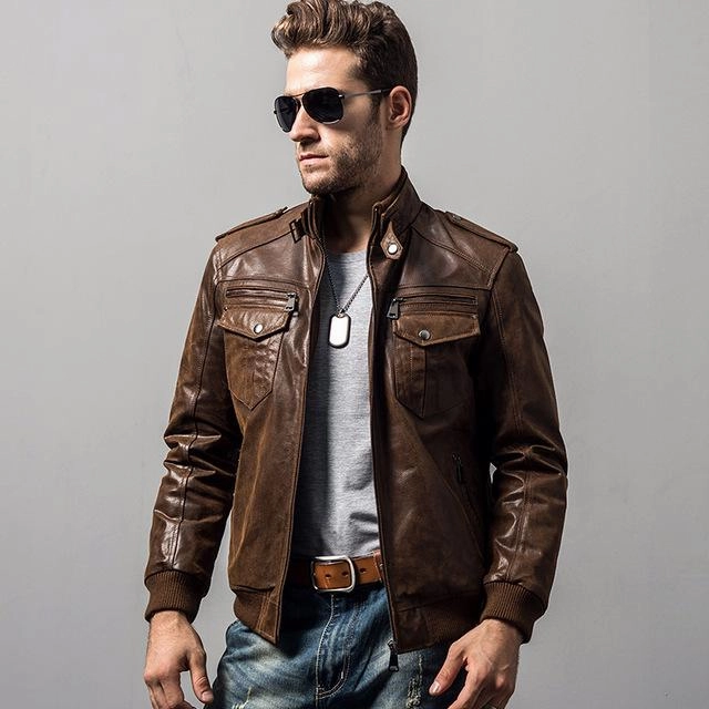 All-Weather Comfort West Louis? Pigskin Motorcycle Genuine Leather Jacket