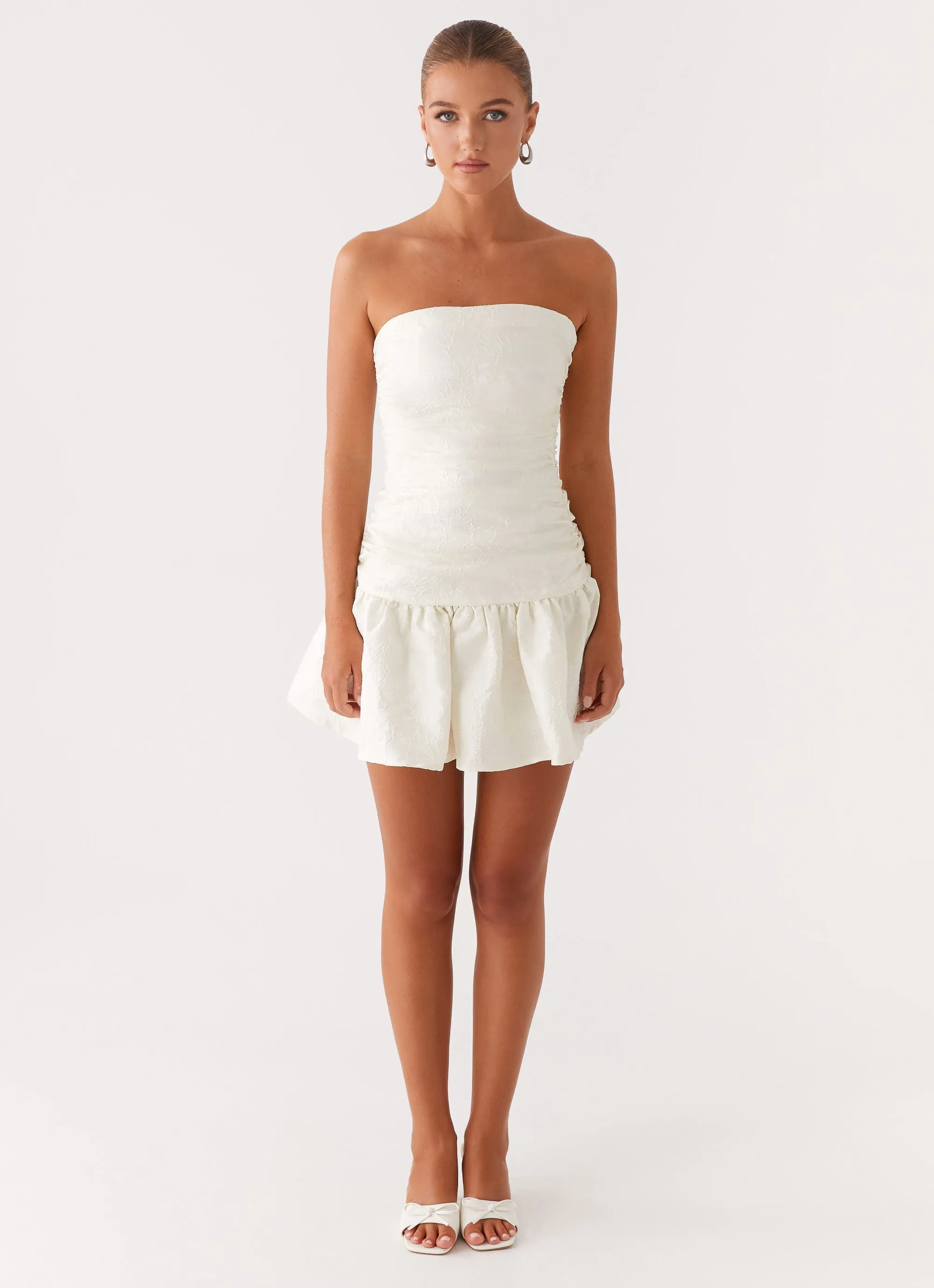 retro-style Ray Of Light Mini Dress - White