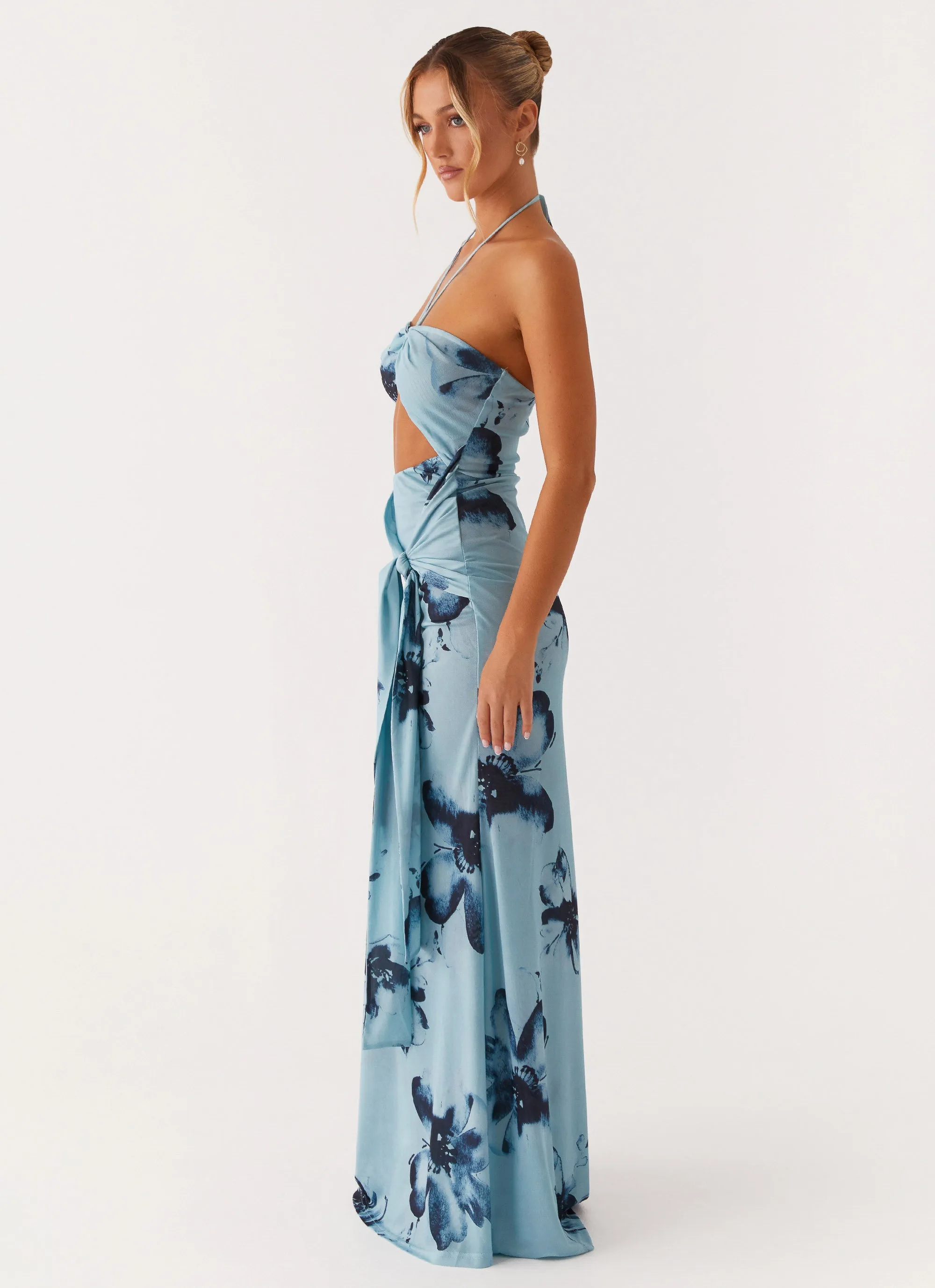 Antonia Maxi Dress - Black Blue Floral Upgrade-Option