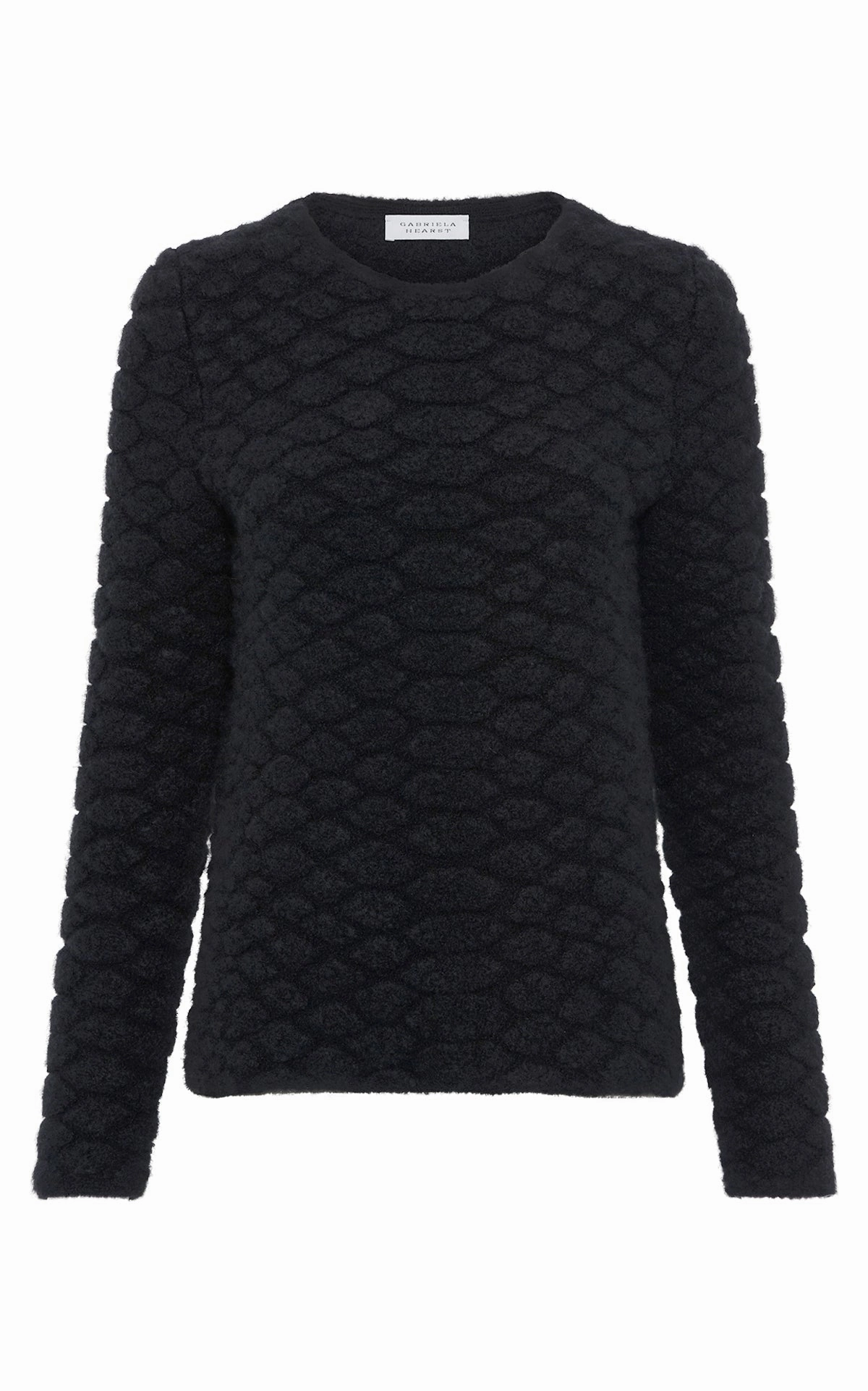 Tansey Knit Sweater in Black Cashmere Textured Surface