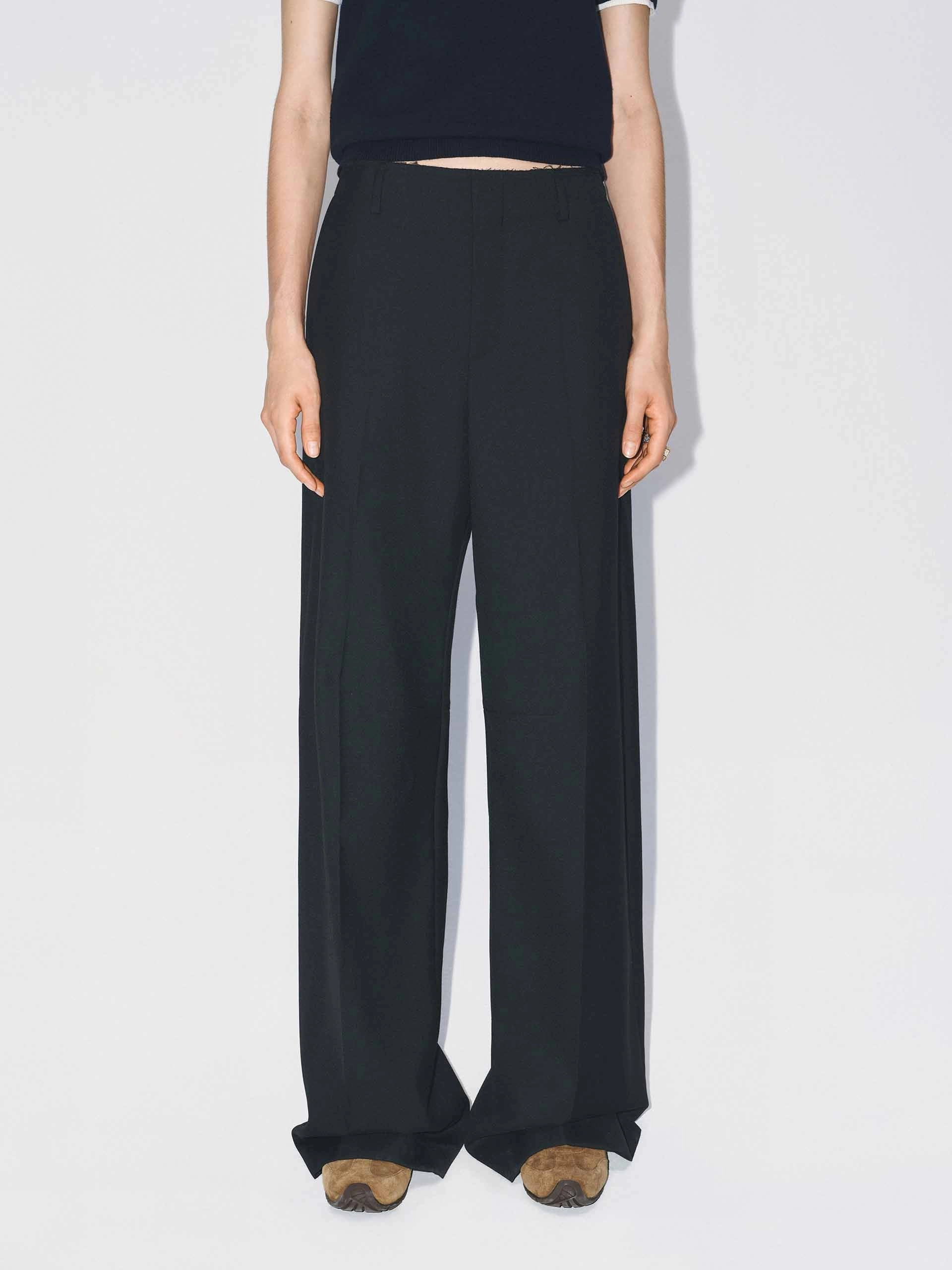 Non Binding Waist Raw Waistband Detail Trousers