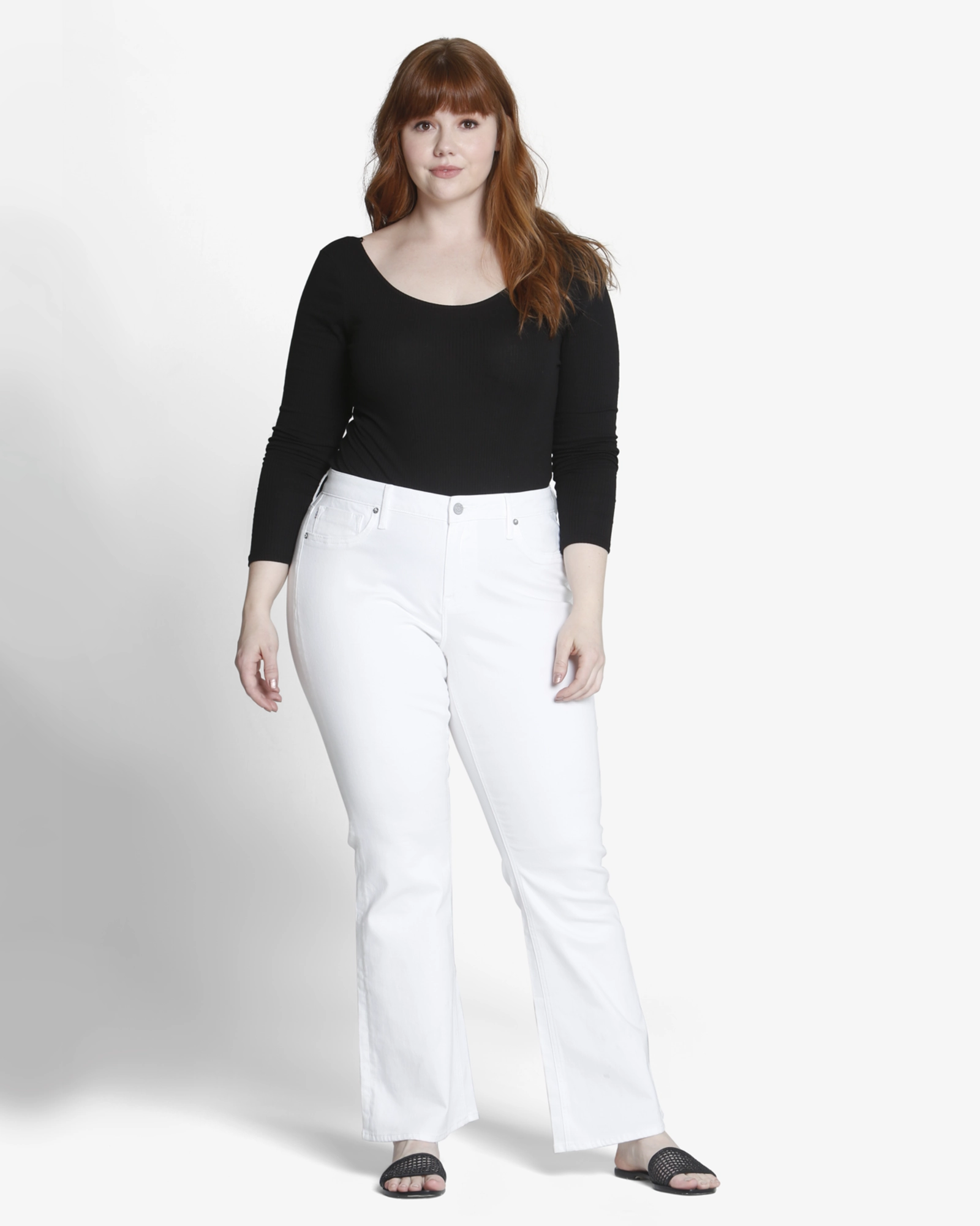 Holiday Vibes Stretch Ridgewood High-Rise Bootcut Jean | White / White