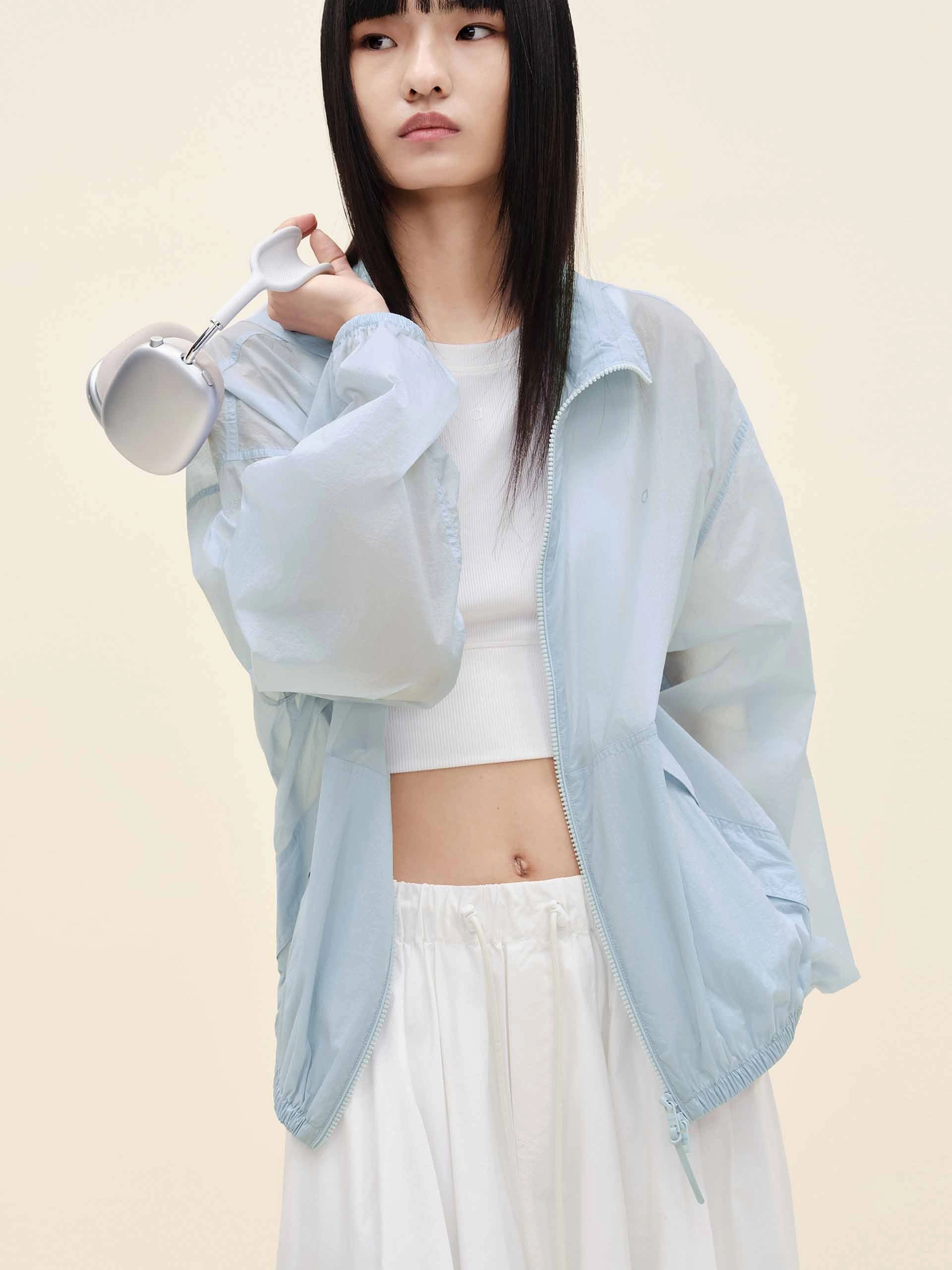 Sticker Lightweight Zipper Jacket