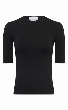 Anahita Knit T-Shirt in Black Silk Cashmere Blend