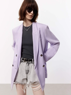 Quick Release Buckle Mechanism Linen Blend Tailored Blazer