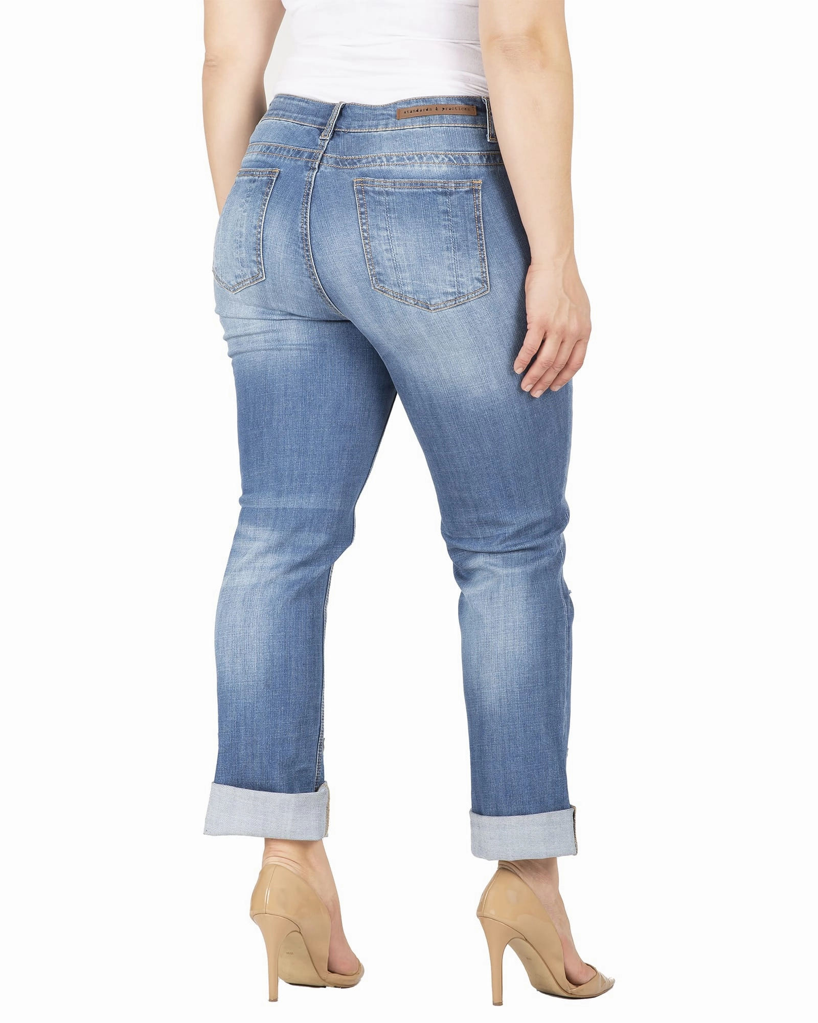 Stylish Cut Lisa Raw Hem Boyfriend Jeans | 3178DKBLUE