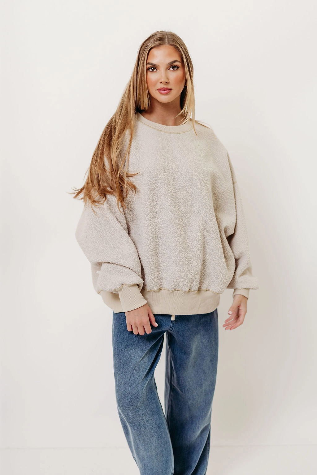 Liv Reversible Fleece Sweatshirt in Natural Effortless Layering
