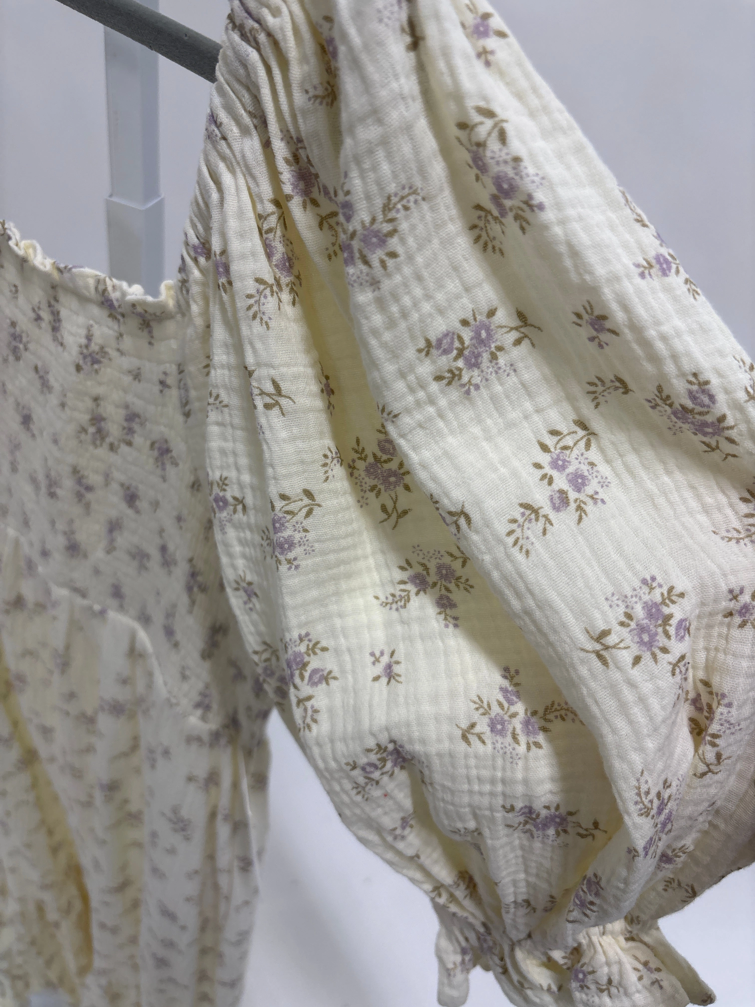 Livvy 100% Cotton Maxi Dress in Lilac Floral - Bump Friendly & Inclusive Sizing Chic Fit Wear Side-Slit