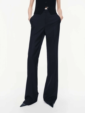 Logo Waistband Flared Trousers Stain Repellent Coating Tapered leg