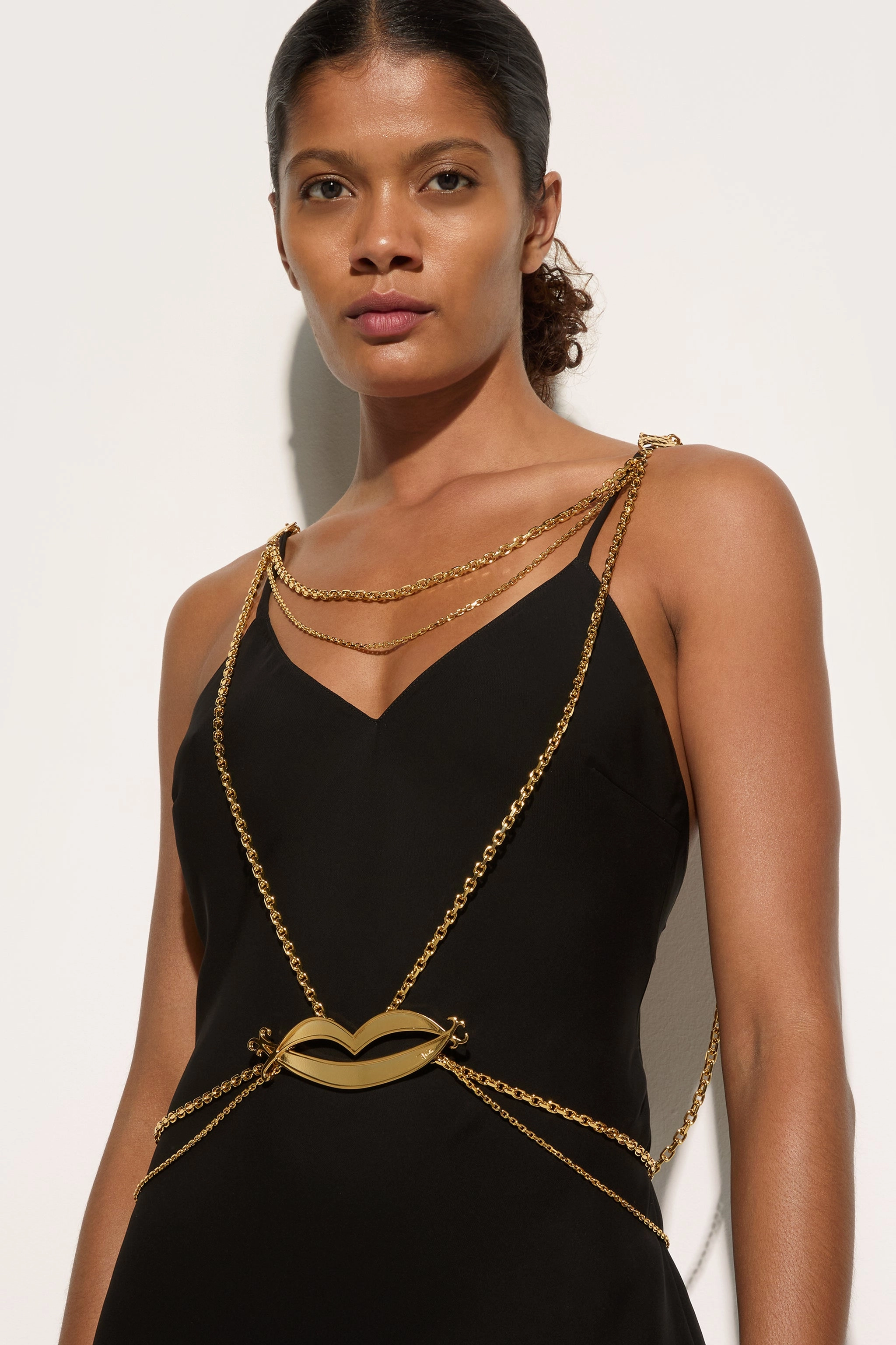 Fresh Outfit Durable-Fabric Long Dress With Chain Details