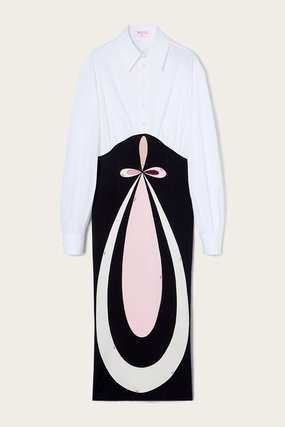 New York Rose Soft Long Dress With Shirt