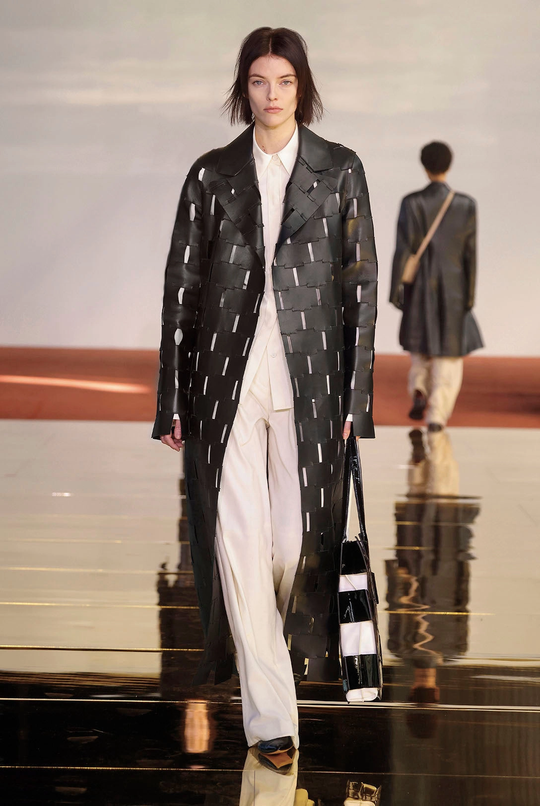 Nesbitt Coat in Black Nappa Leather Adventure Day Look