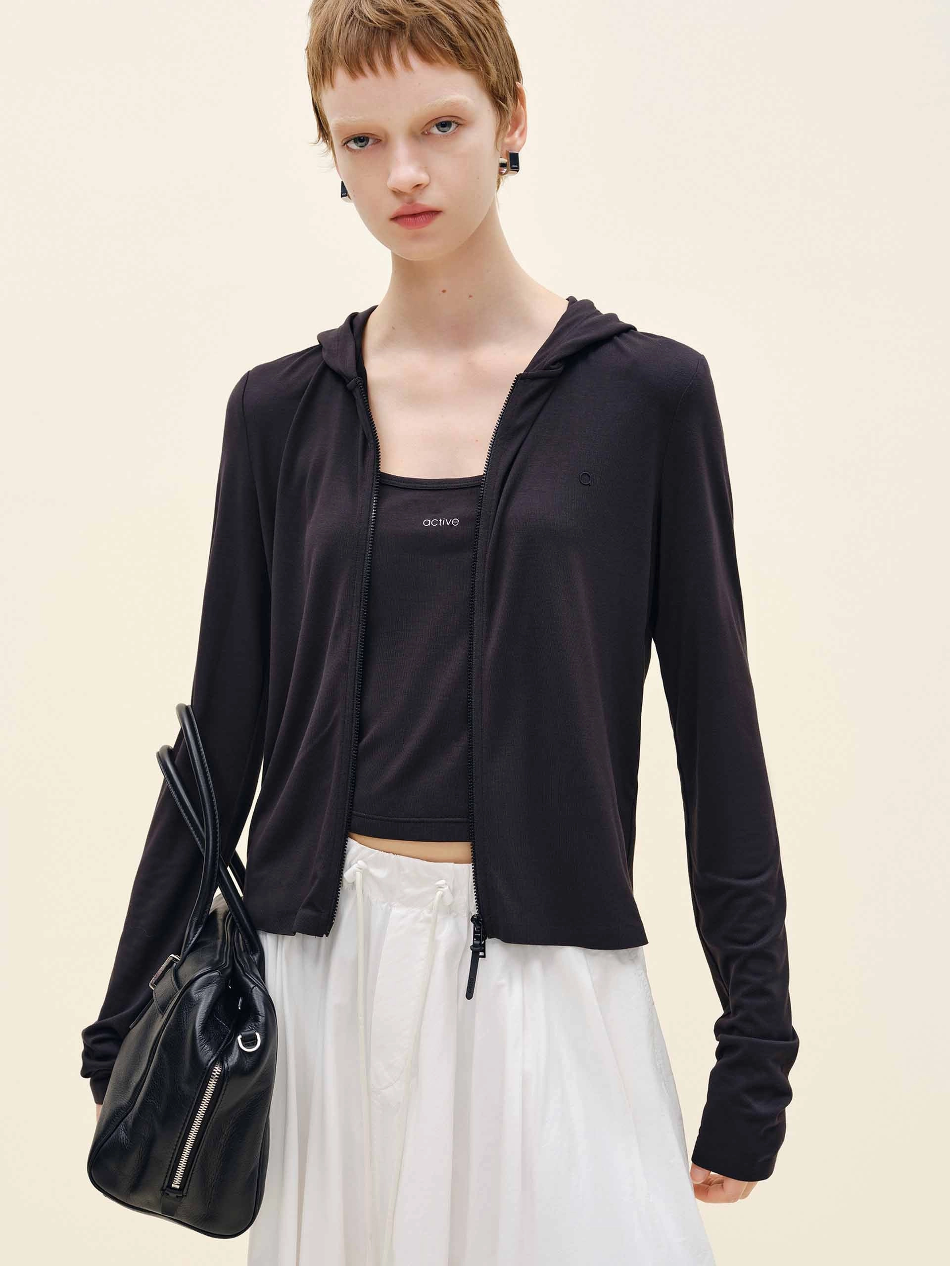 WindResistant Coating Bonded Seam Technology Long Sleeves Hooded Coat