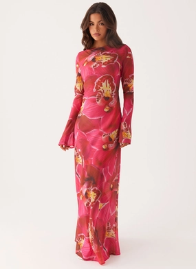 Quick Match Elegant Outline Lorde Maxi Dress - Orchid Pink