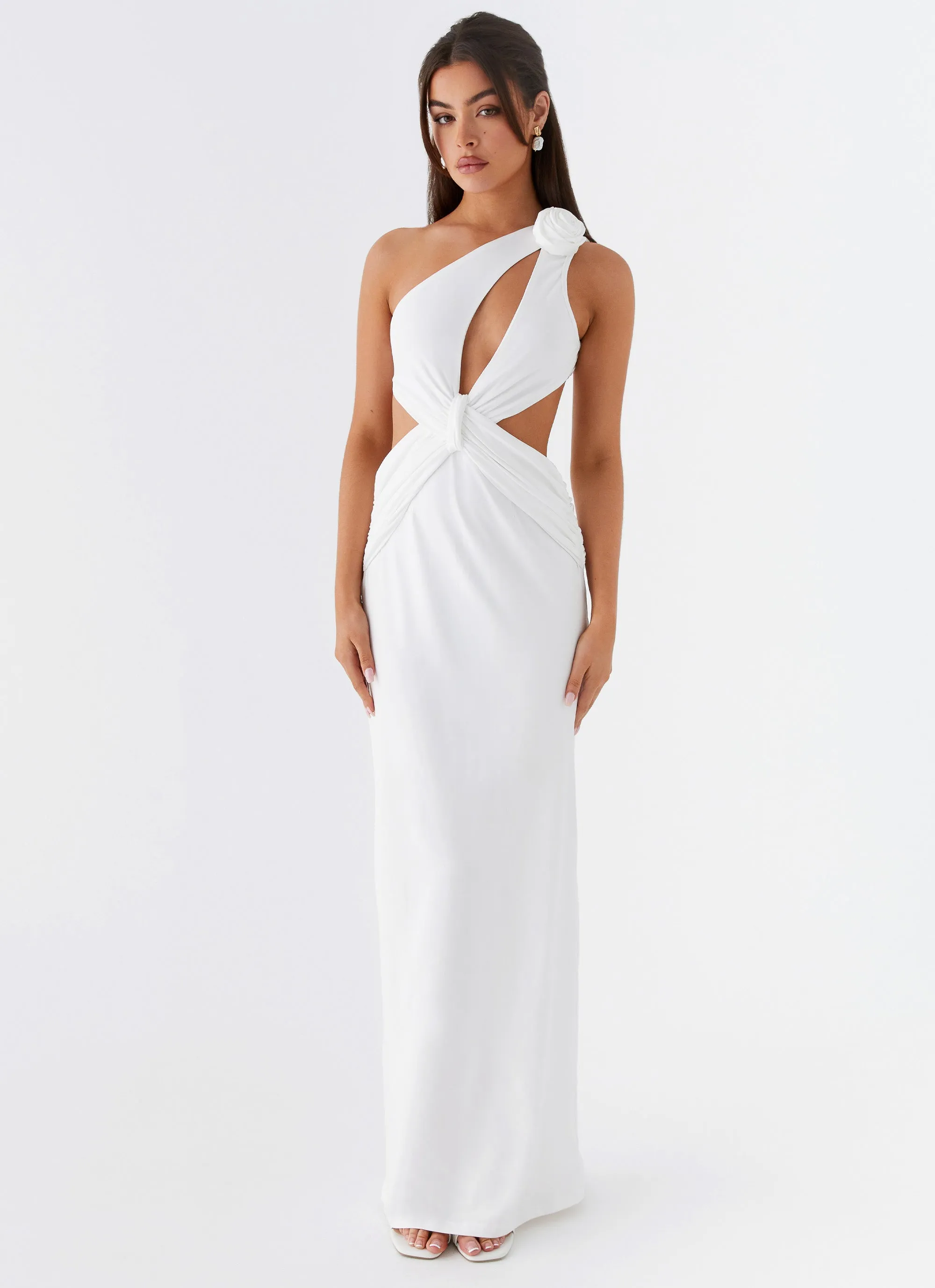 Zip Ease Lovesome Rosa Maxi Dress - White