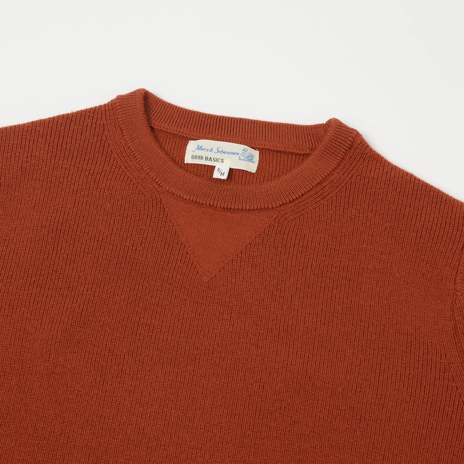 Merz b. Schwanen 'Good Basics' Ribbed Merino Wool Pullover - Clay EcoCertified Wool Blend Seasonal Fit