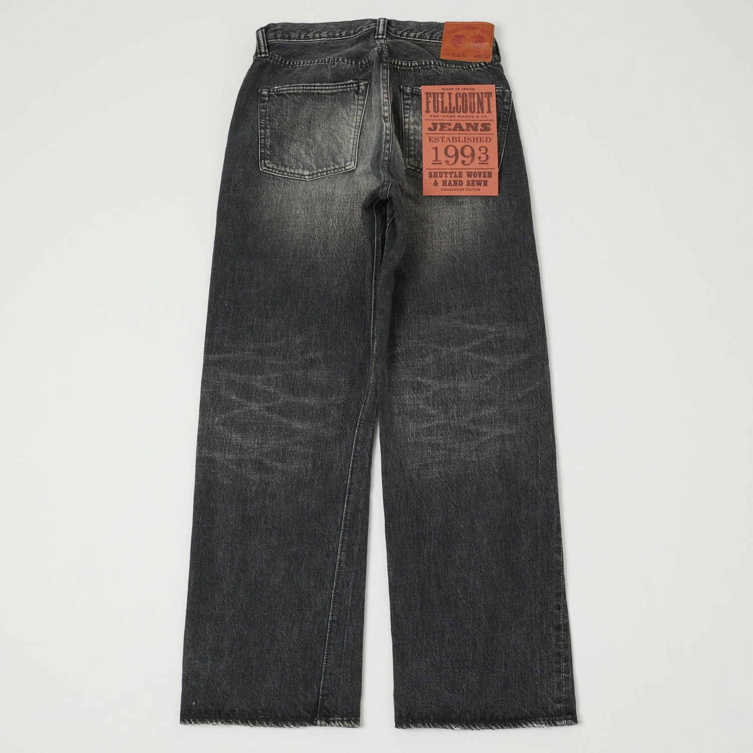 Clean Cut Full Count 0105 13.7oz Wide Straight Jean - Black 'Splatter Dartford' Wash
