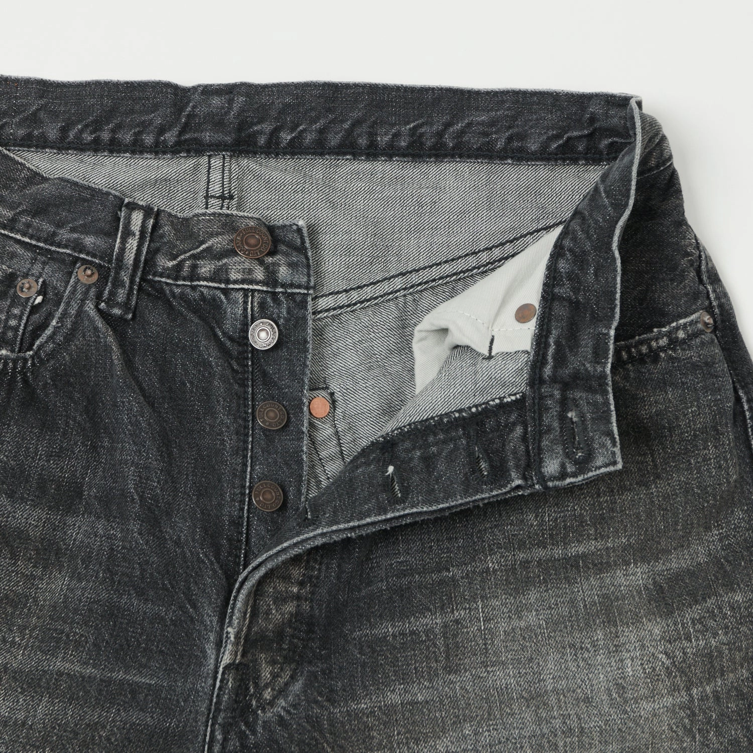 Full Count 0105 13.7oz Wide Straight Jean - Black 'Splatter Dartford' Wash Closet Must All Rounder