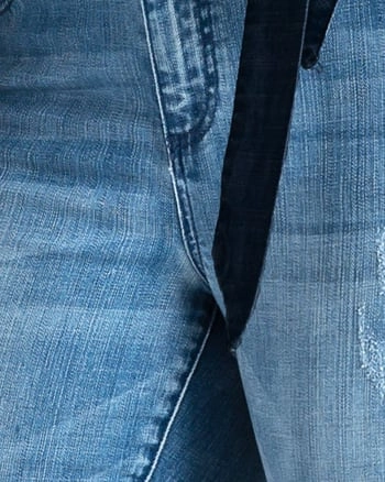 Stella Two Tone Contrast Stripe Jeans | Blue Casual Friday Parent Style Travel Outfit