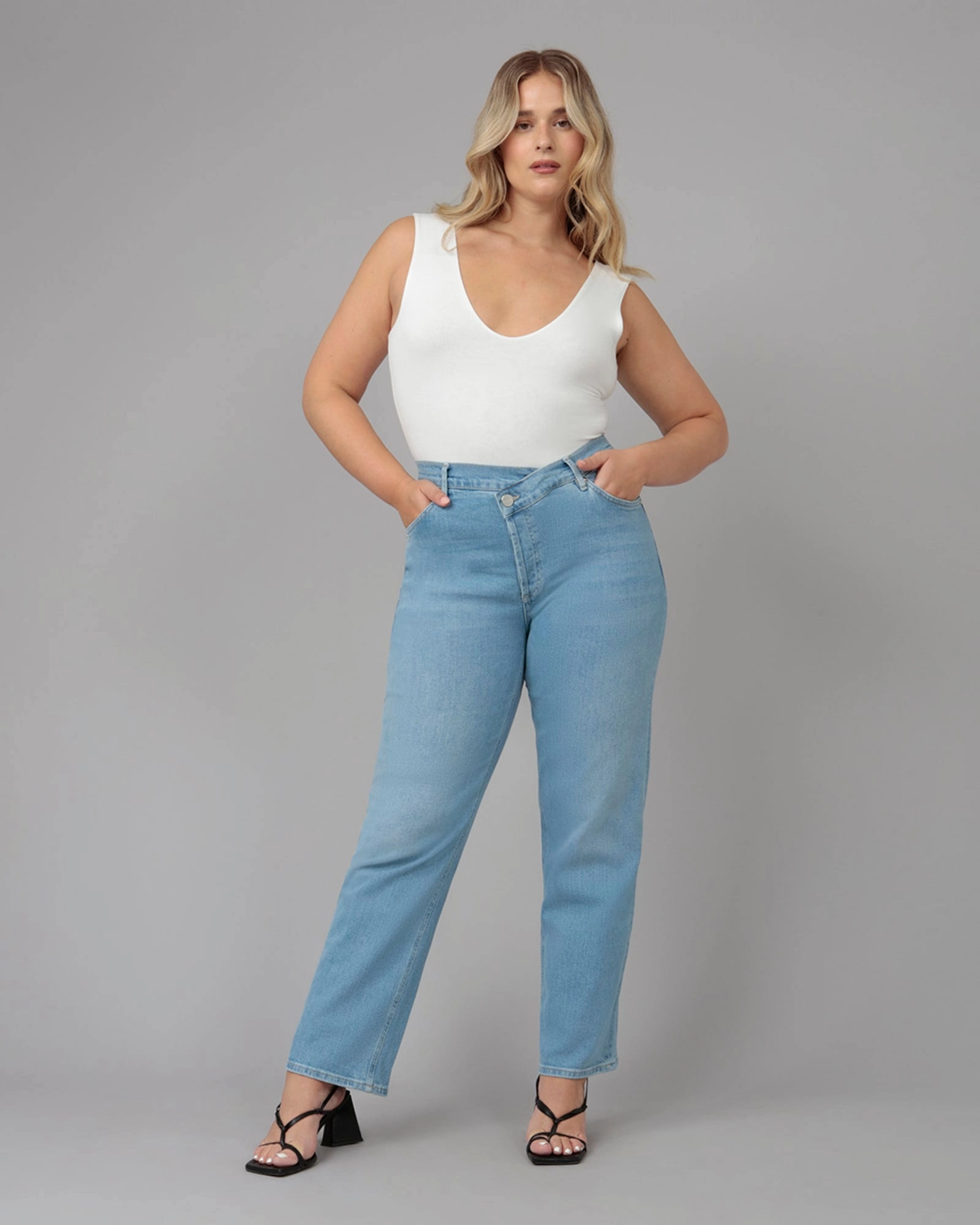 Women's BAKER-LS High Rise Crossover Jeans | Luster Chill Outfit Streetwear Fan Holiday Vibes Breathable Travel Outfit Brunch Outfit