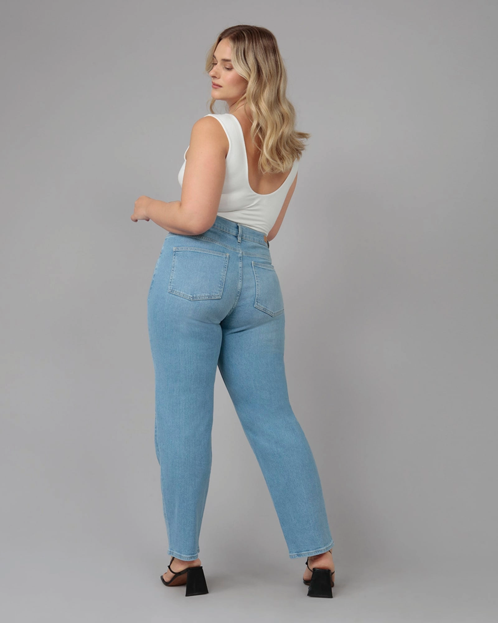 Women's BAKER-LS High Rise Crossover Jeans | Luster Durable Hardware Easy Wearing