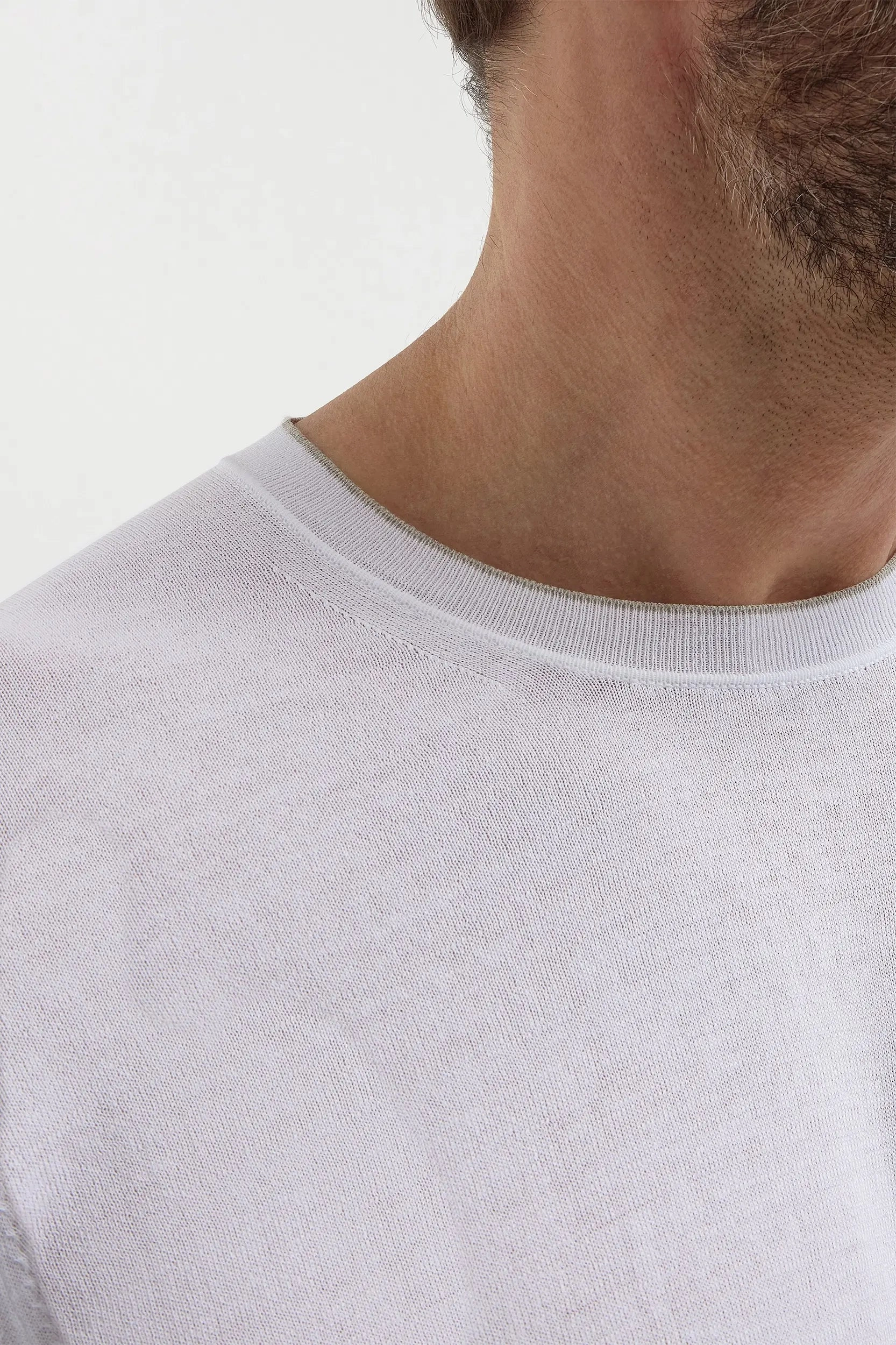 White knitted t-shirt - Made in Italy OdorResistant