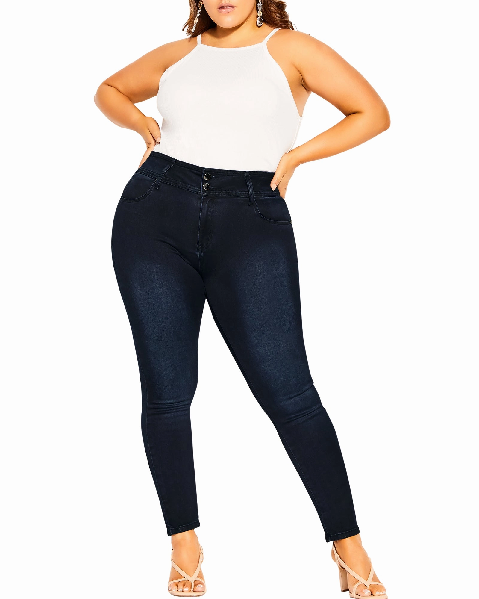 Abrasion Resistance Organic Cotton Material Harley Edgy Dark Wash Skinny Jean | Dark Wash