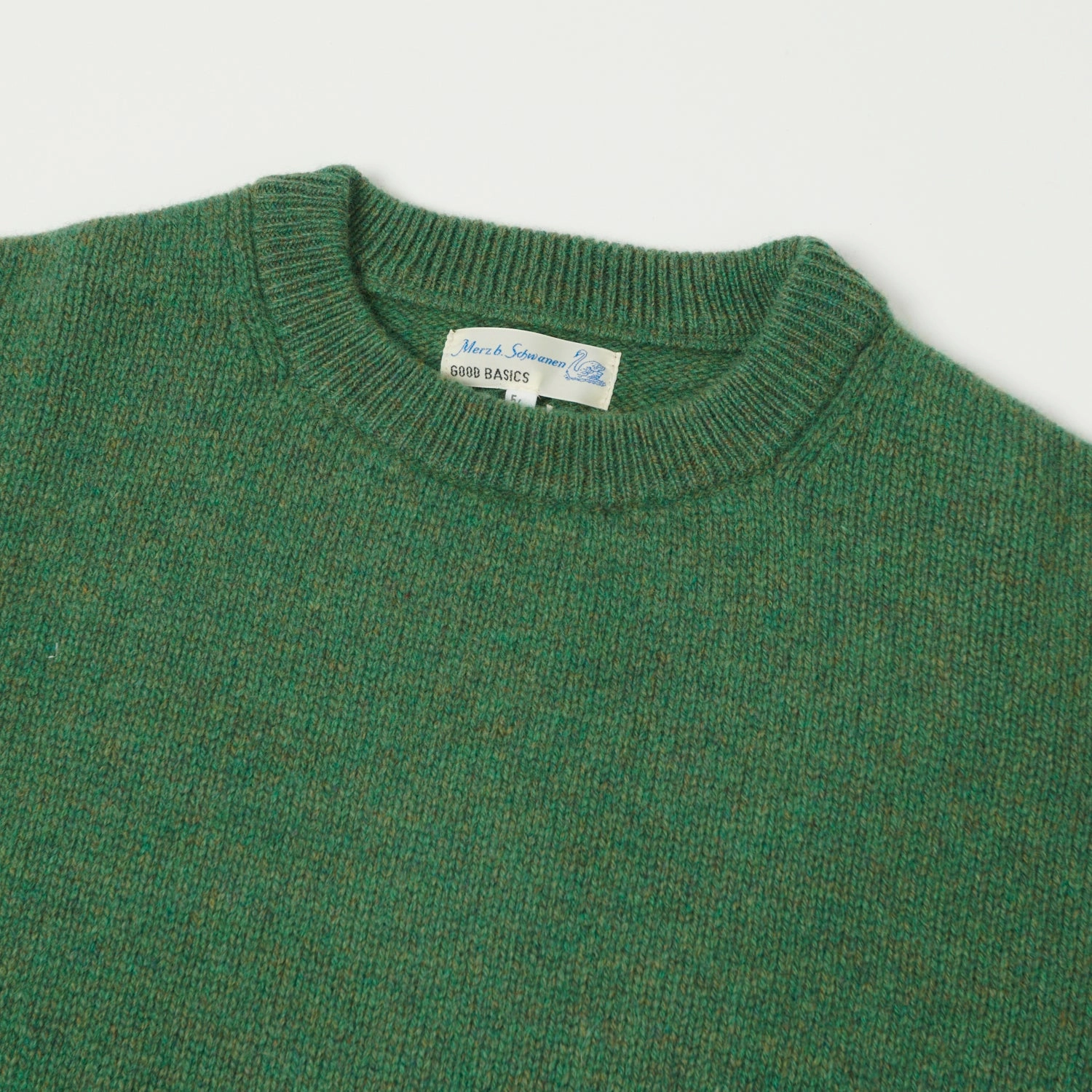 Merz b. Schwanen 'Good Basics' Wool Cashmere Knit Pullover - Moss Green FrictionResistant Sleeves